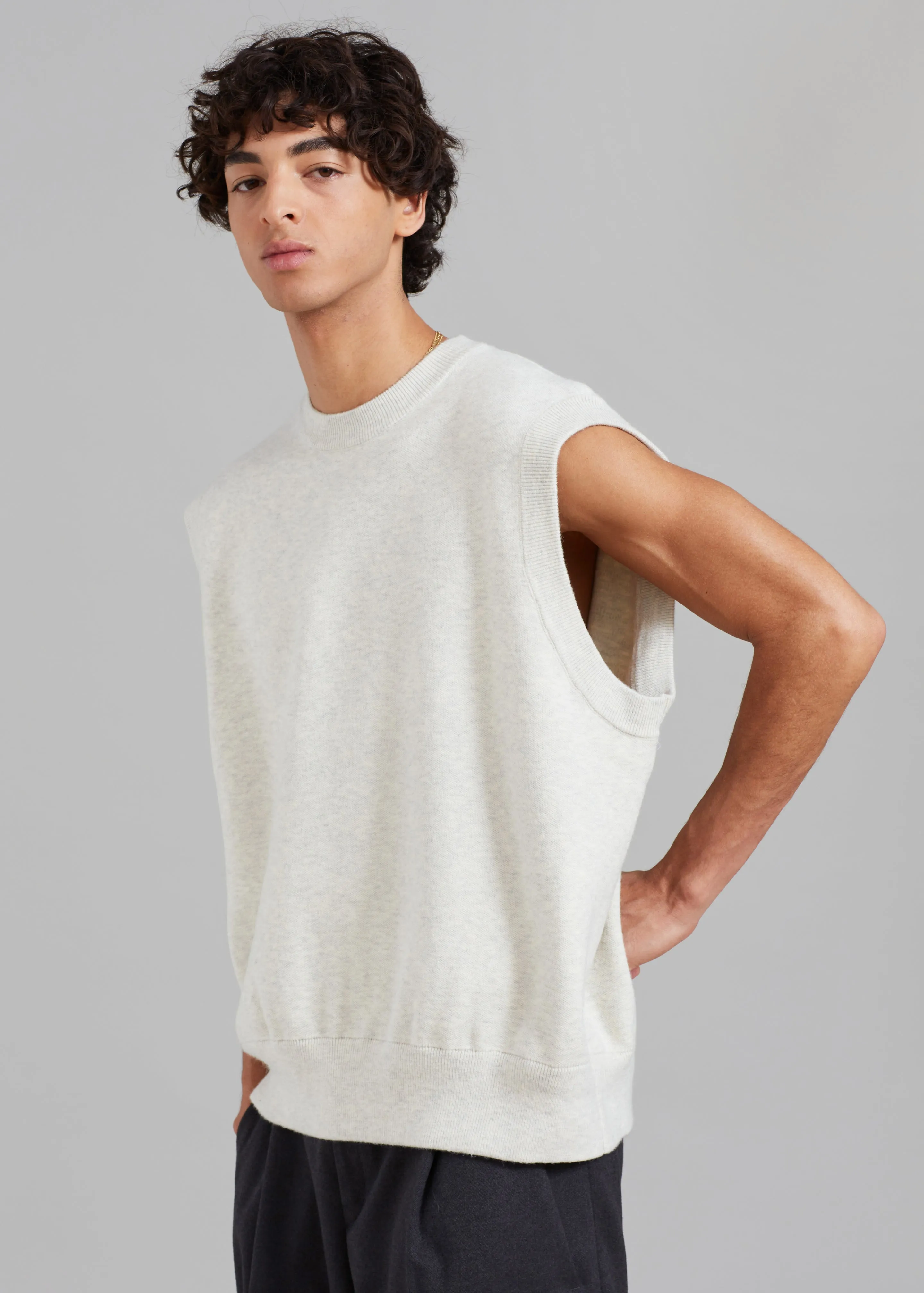 Owen Knit Vest - Grey Melange sold by Frankie Shop