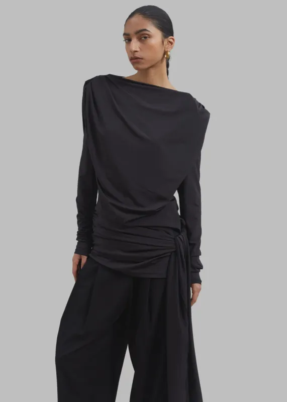 Rotate Slinky Waterfall Top - Black sold by Frankie Shop