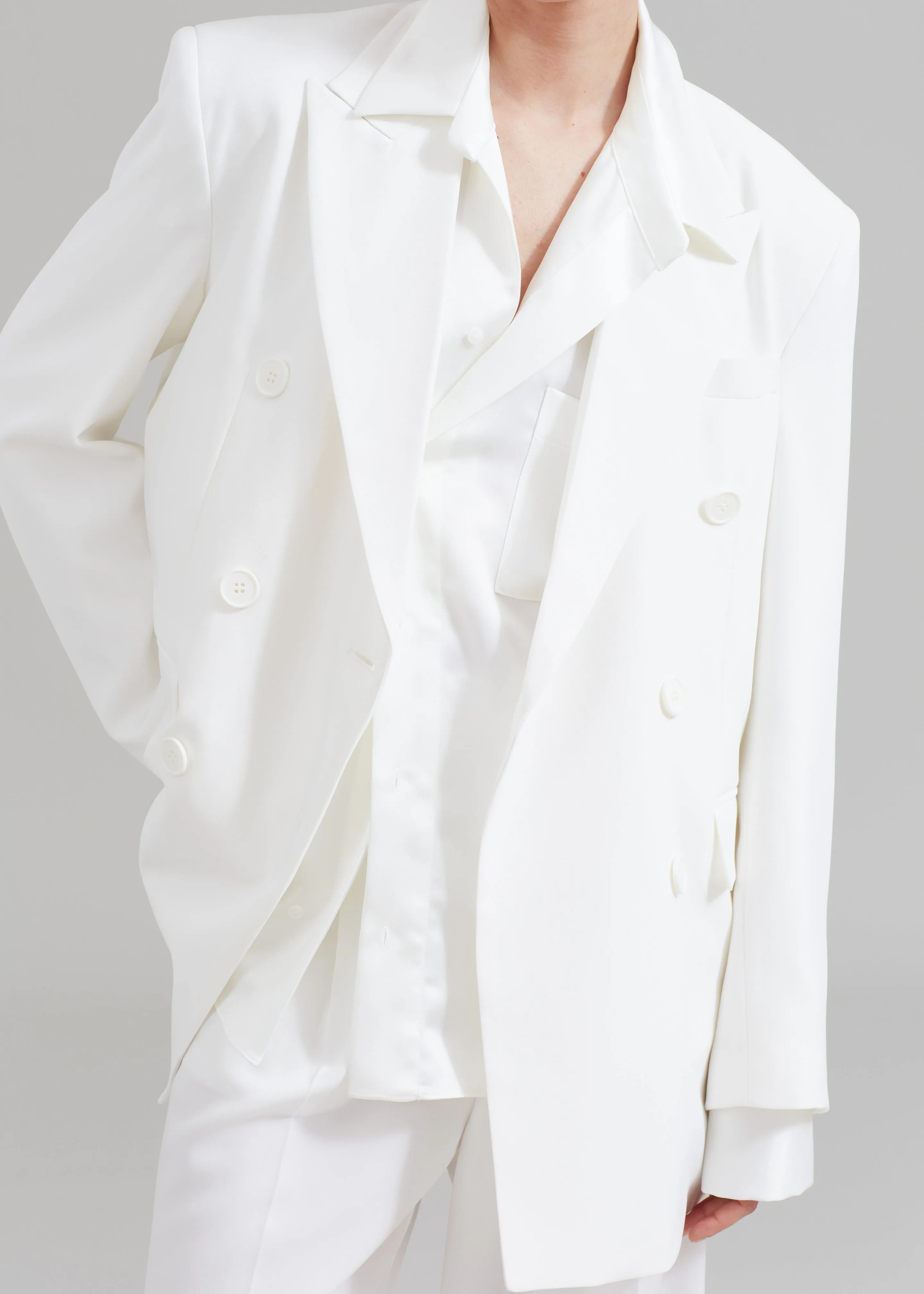 Nessi Double Breasted Blazer - White sold by Frankie Shop product image thumbnail 3