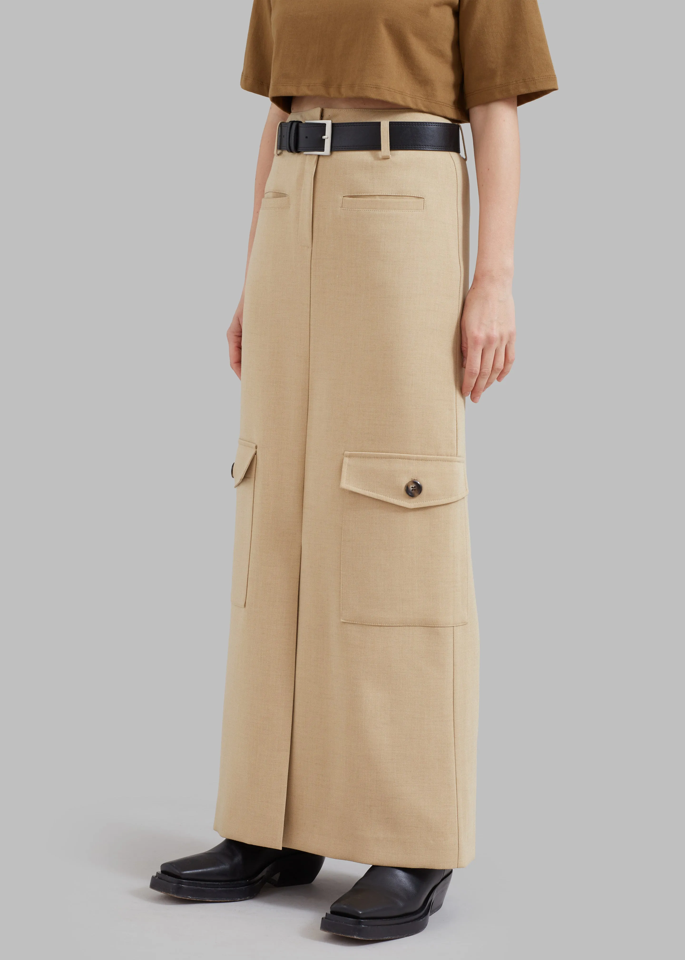 Eden Long Cargo Skirt - Beige sold by Frankie Shop product image thumbnail 2