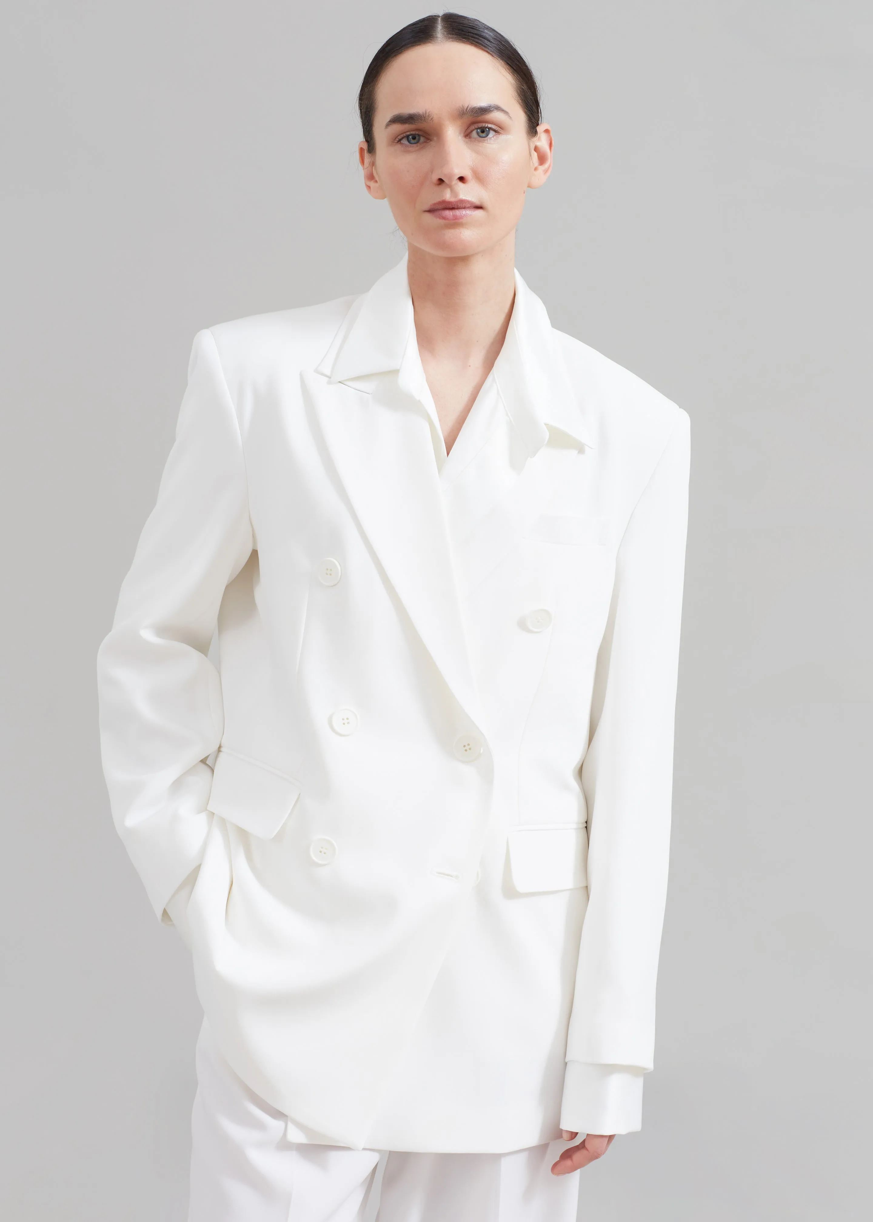Nessi Double Breasted Blazer - White sold by Frankie Shop product image thumbnail 5