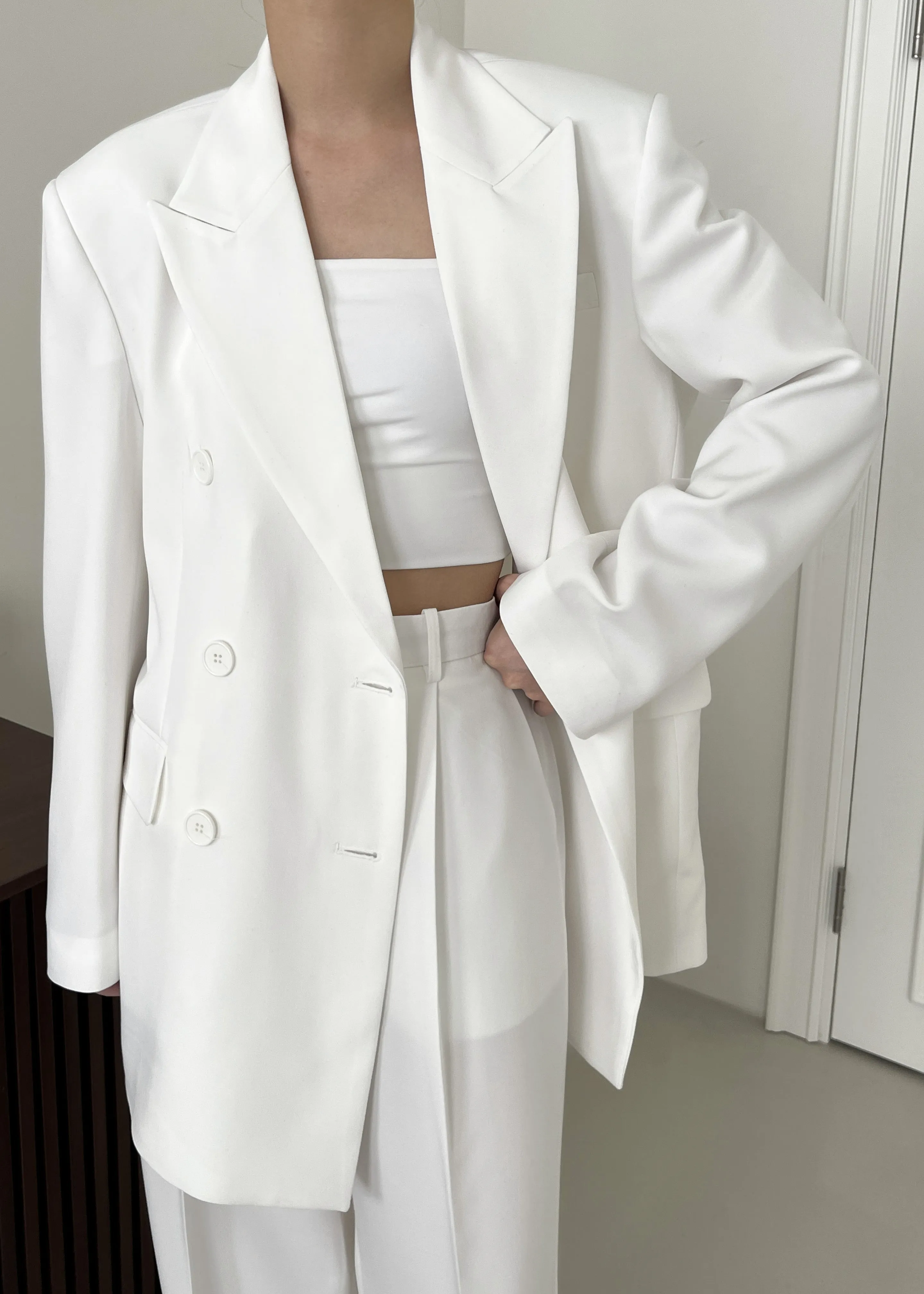 Nessi Double Breasted Blazer - White sold by Frankie Shop product image thumbnail 2