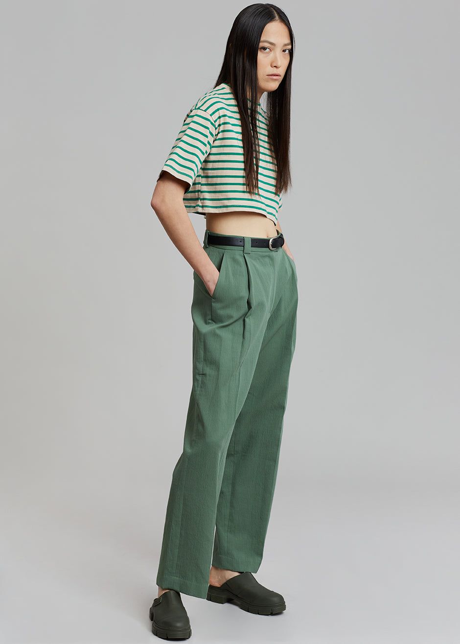 Karina Cropped T-Shirt - Green/Beige sold by Frankie Shop product image thumbnail 7