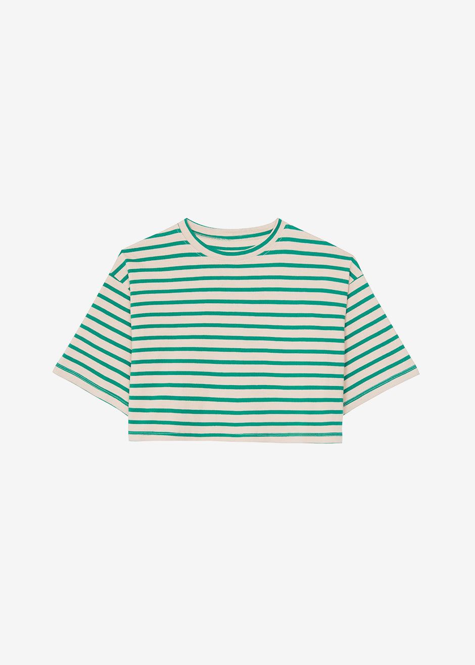 Karina Cropped T-Shirt - Green/Beige sold by Frankie Shop product image thumbnail 8