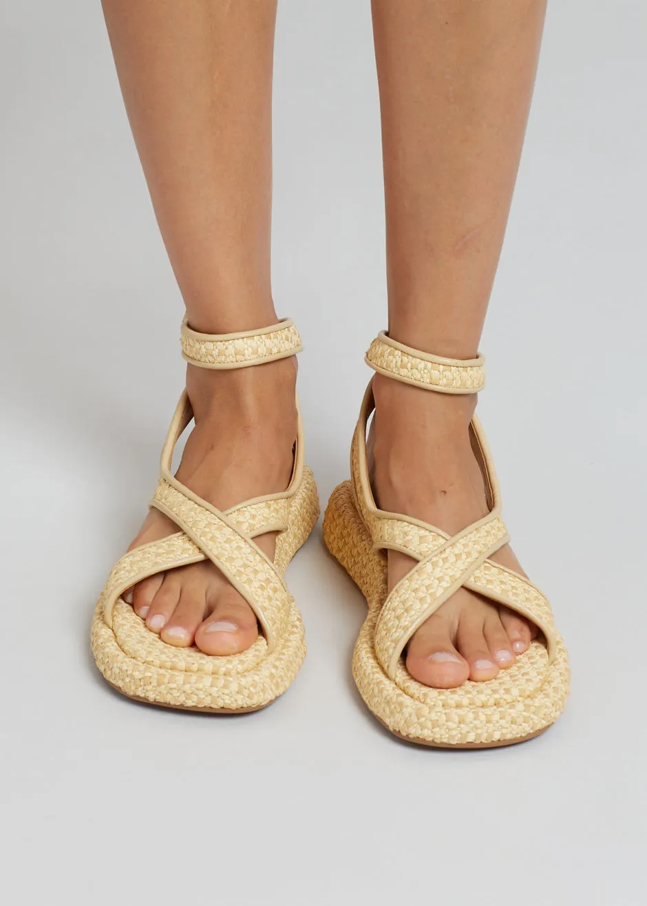 GIA x RHW Rosie Ankle Strap Sandal - Natural Raffia sold by Frankie Shop product image thumbnail 5
