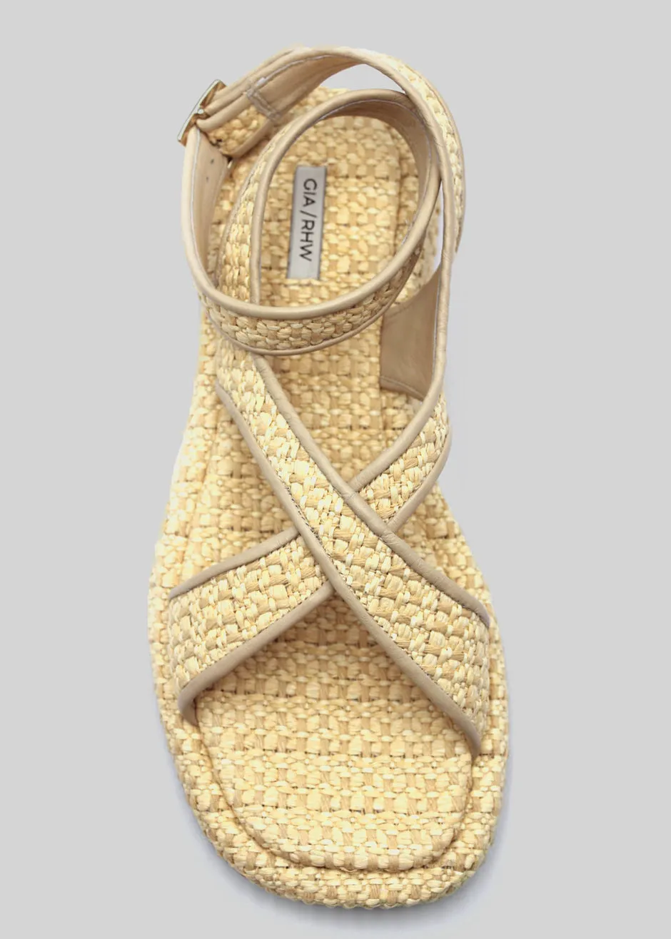 GIA x RHW Rosie Ankle Strap Sandal - Natural Raffia sold by Frankie Shop product image thumbnail 4
