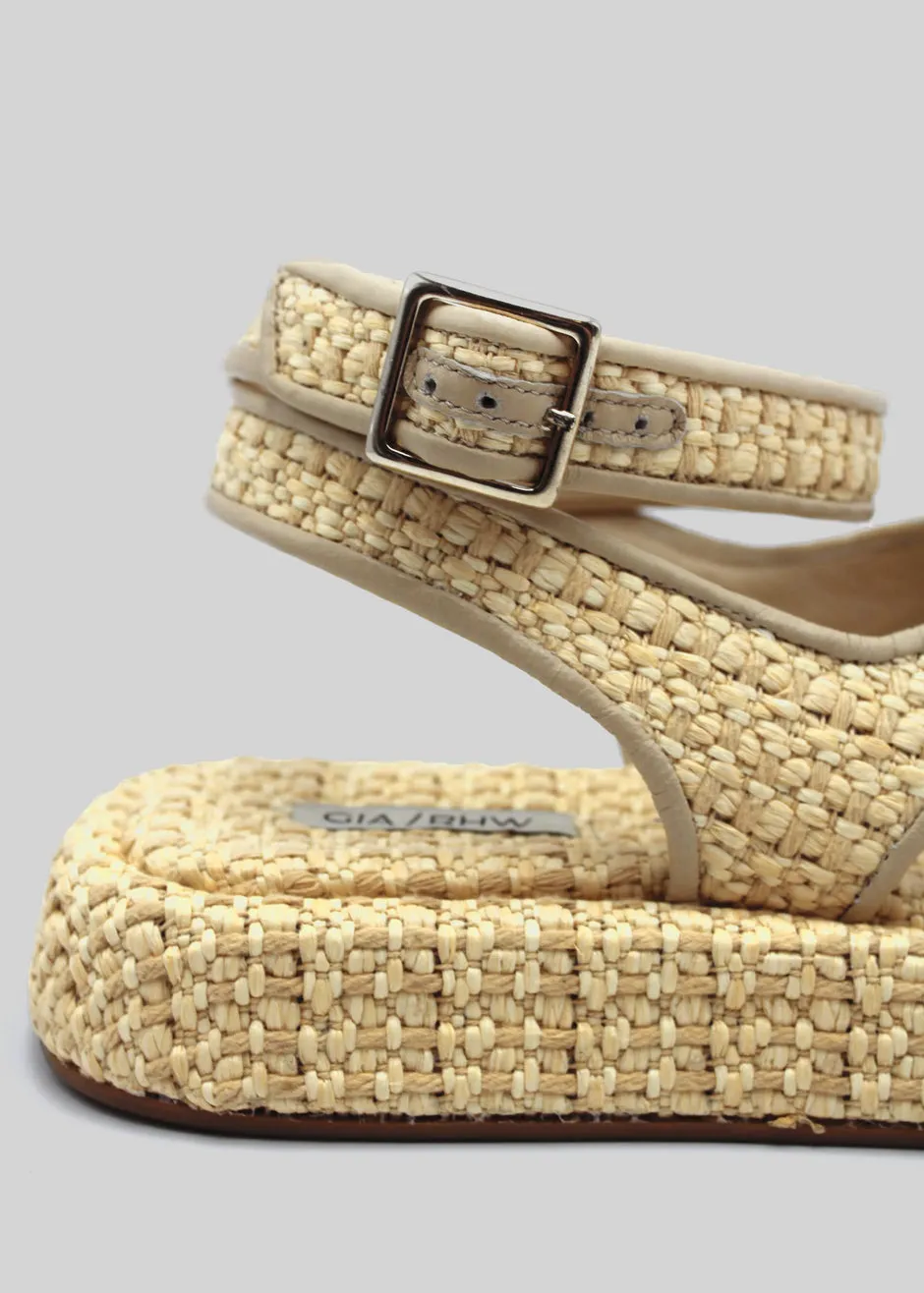 GIA x RHW Rosie Ankle Strap Sandal - Natural Raffia sold by Frankie Shop product image thumbnail 3