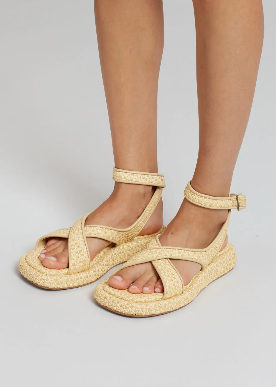 GIA x RHW Rosie Ankle Strap Sandal - Natural Raffia sold by Frankie Shop product image thumbnail 2