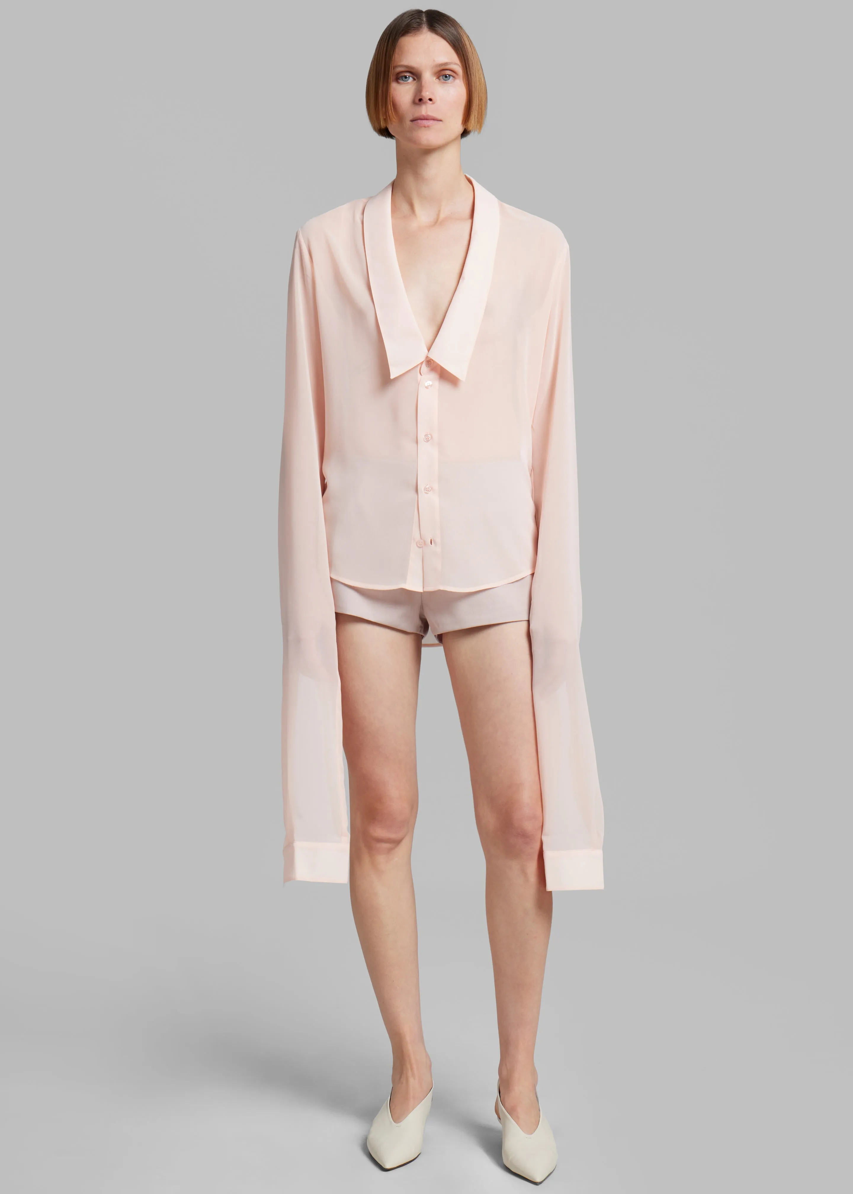 Coperni Open Collar Shirt - Peach sold by Frankie Shop product image thumbnail 5