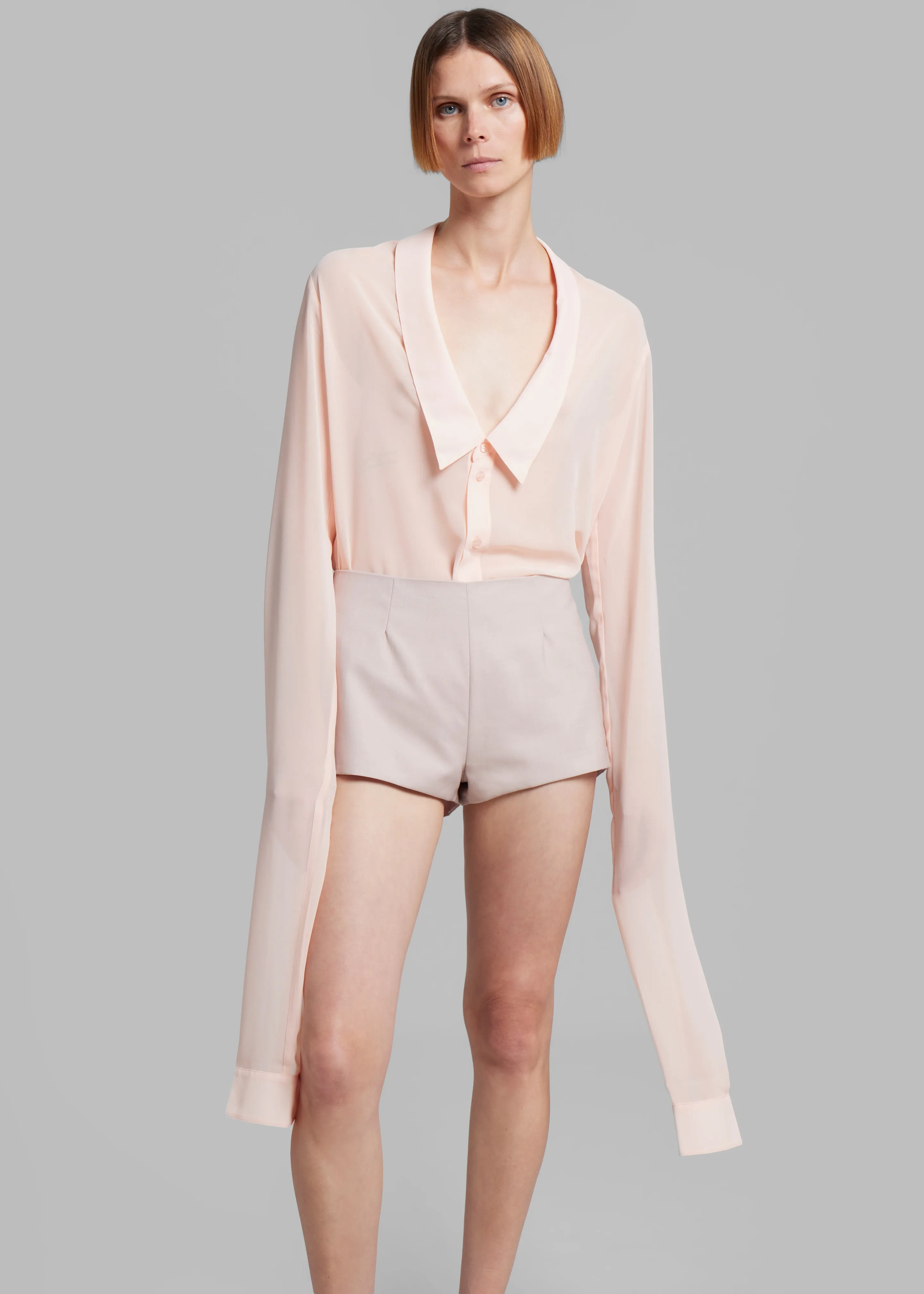 Coperni Open Collar Shirt - Peach sold by Frankie Shop