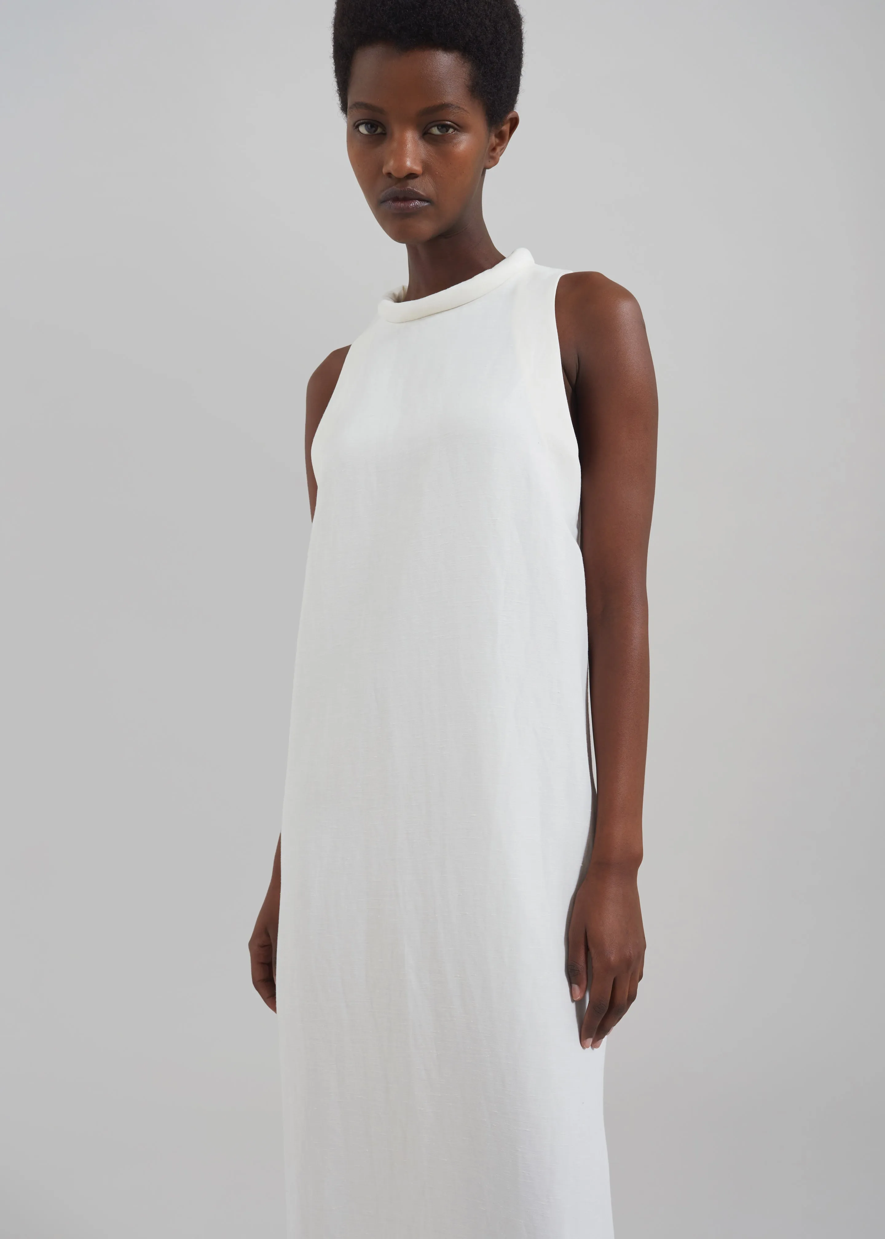 Loulou Studio Rivida Mixed Linen Dress - Ivory sold by Frankie Shop product image thumbnail 3