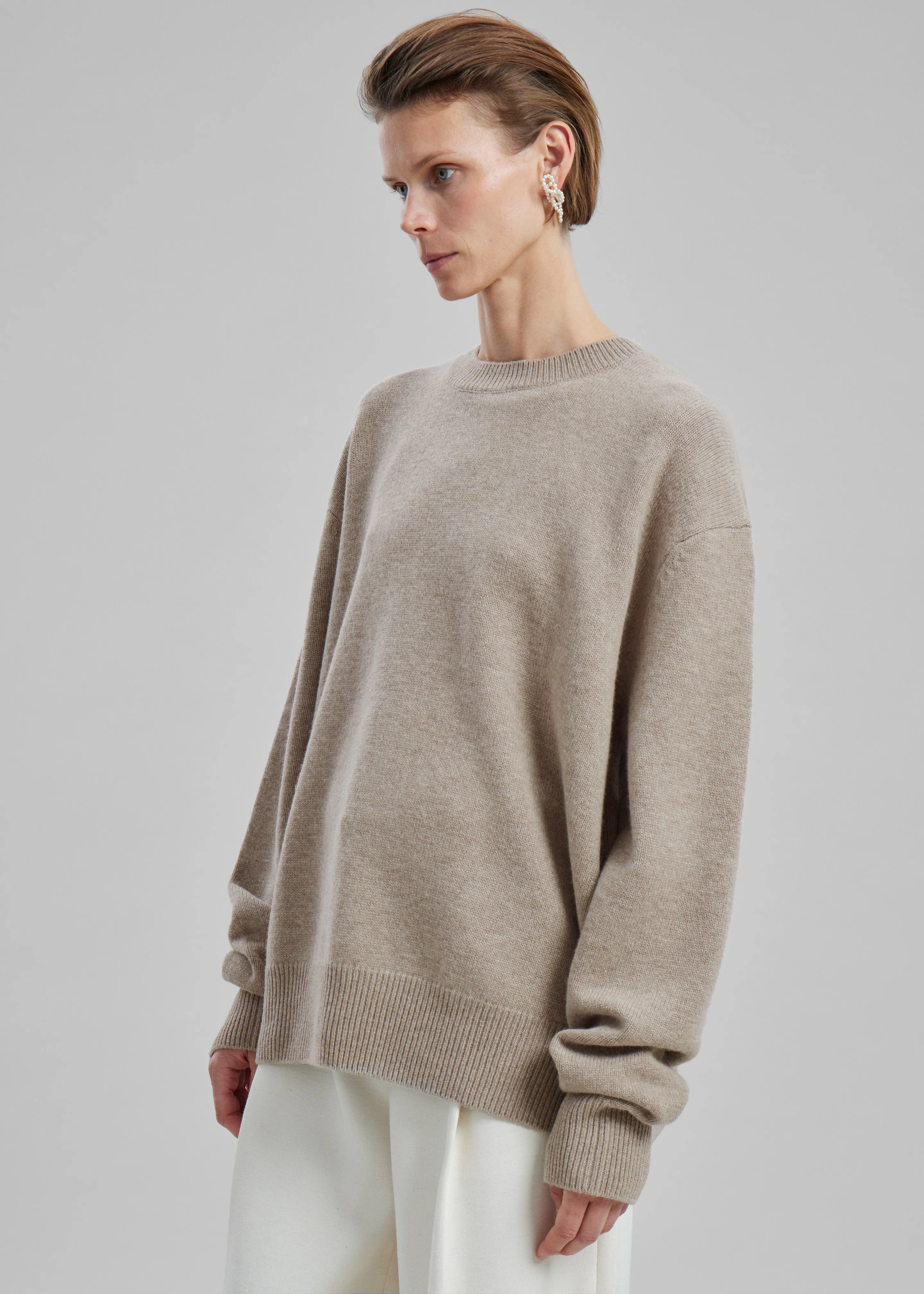 Quinton Crew Neck Sweater - Beige Melange sold by Frankie Shop product image thumbnail 4
