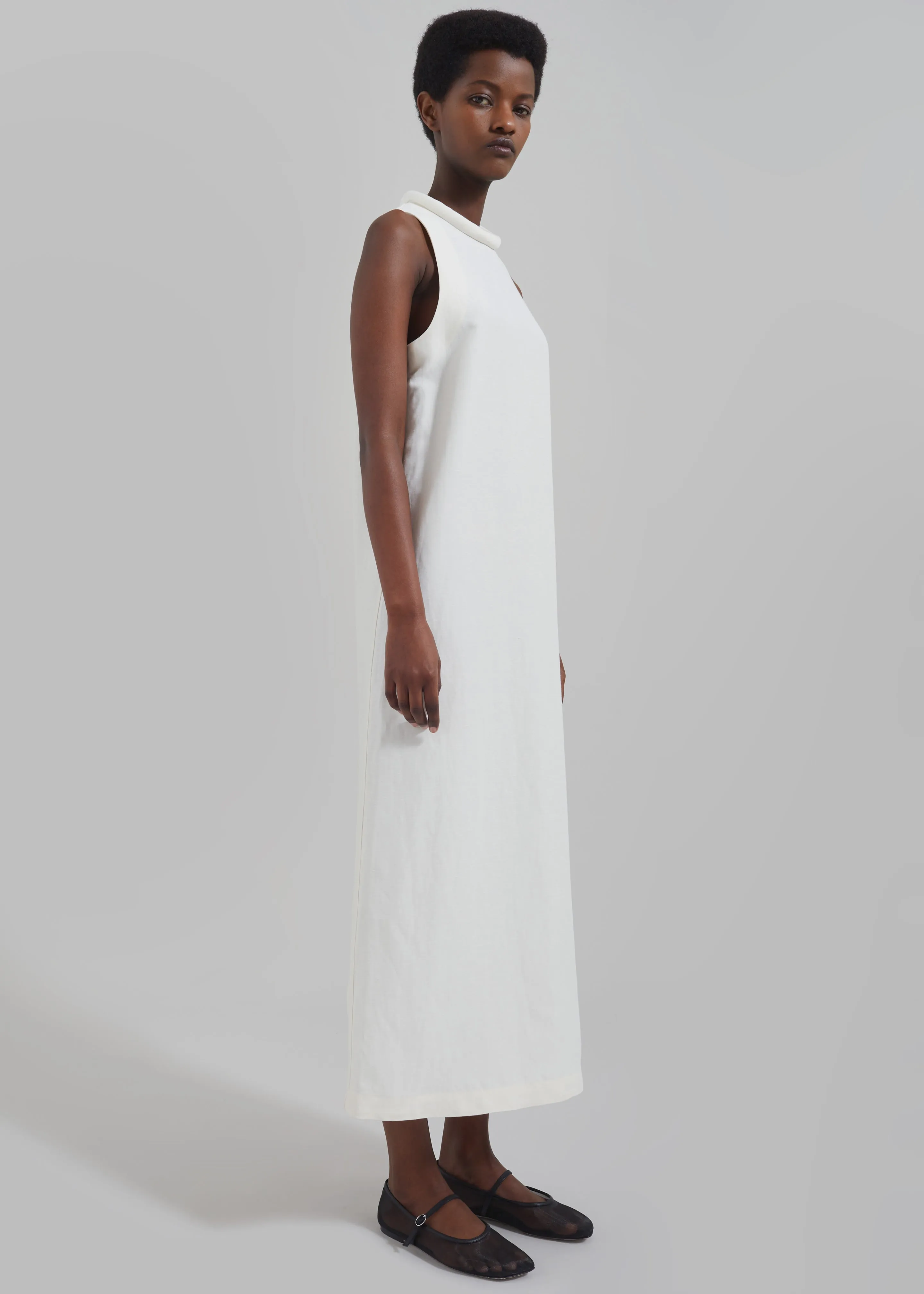 Loulou Studio Rivida Mixed Linen Dress - Ivory sold by Frankie Shop product image thumbnail 4