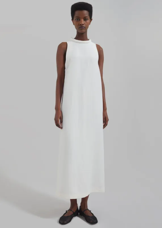 Loulou Studio Rivida Mixed Linen Dress - Ivory sold by Frankie Shop