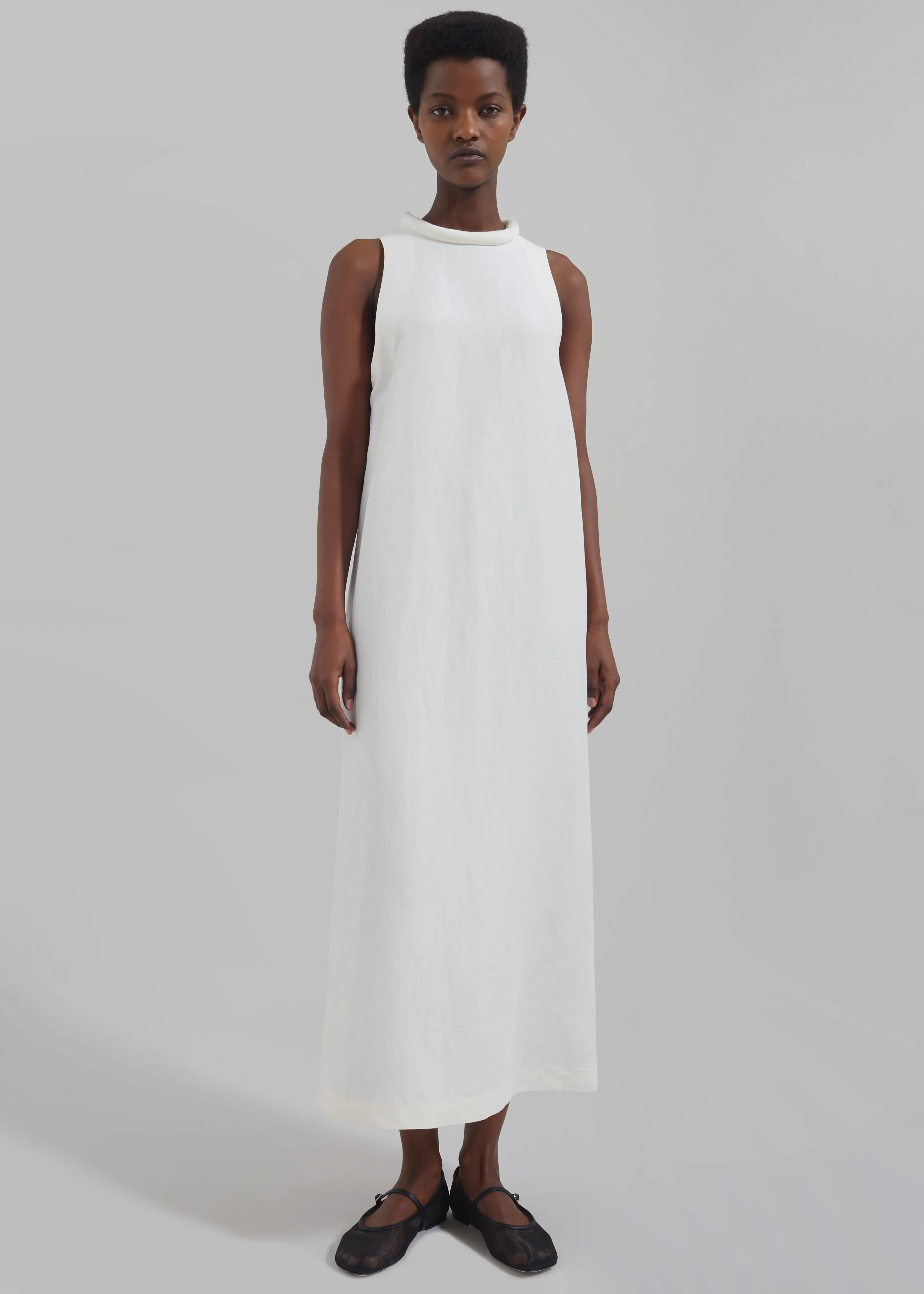 Loulou Studio Rivida Mixed Linen Dress - Ivory sold by Frankie Shop