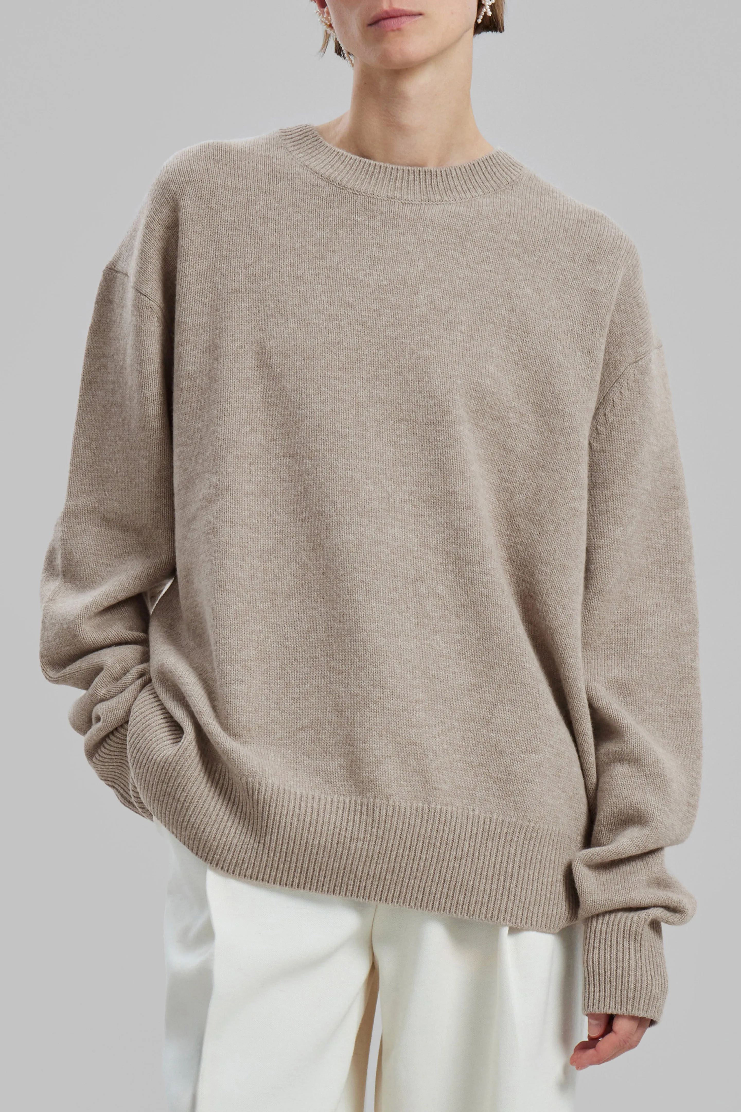 Quinton Crew Neck Sweater - Beige Melange sold by Frankie Shop product image thumbnail 3