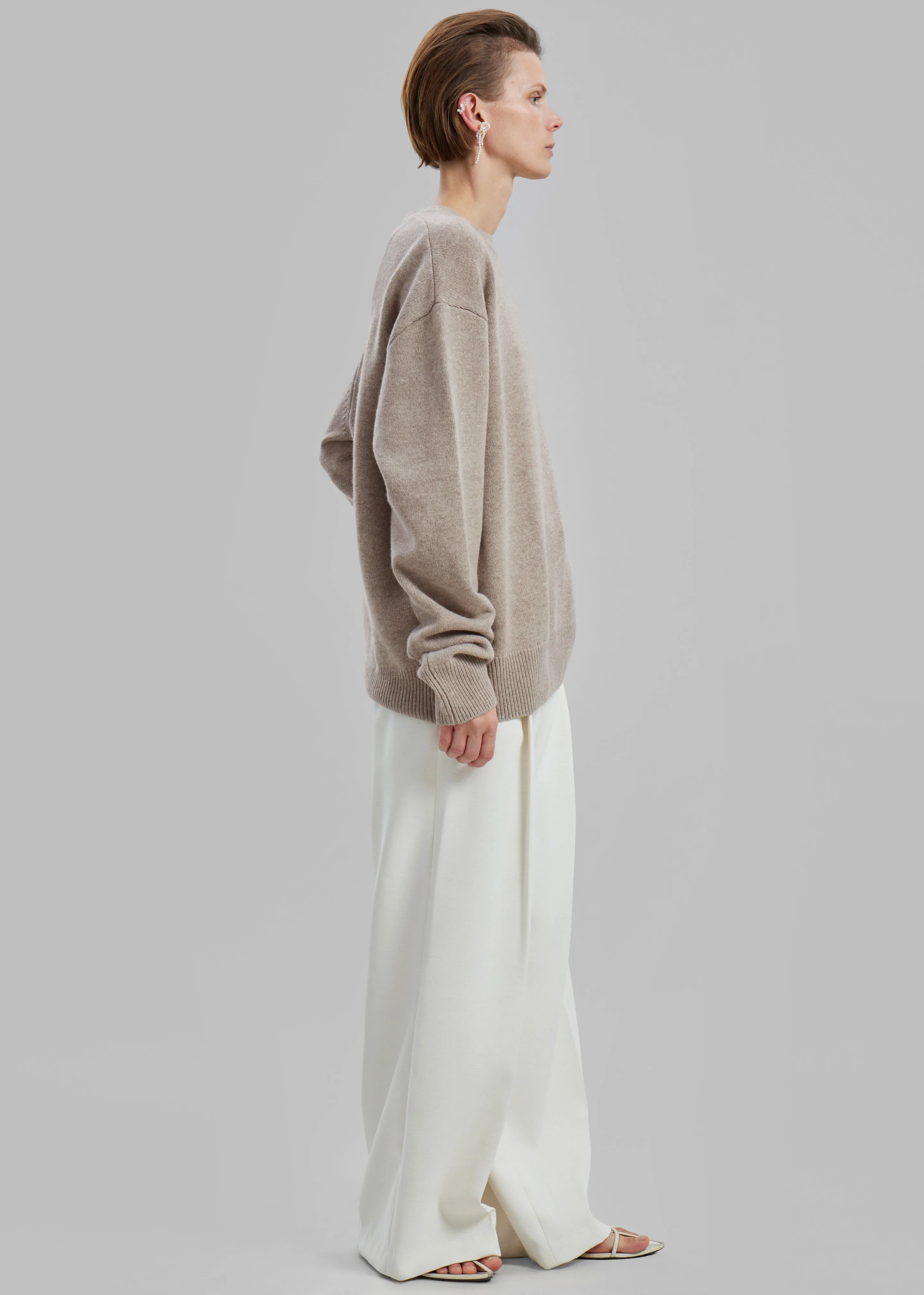 Quinton Crew Neck Sweater - Beige Melange sold by Frankie Shop product image thumbnail 5