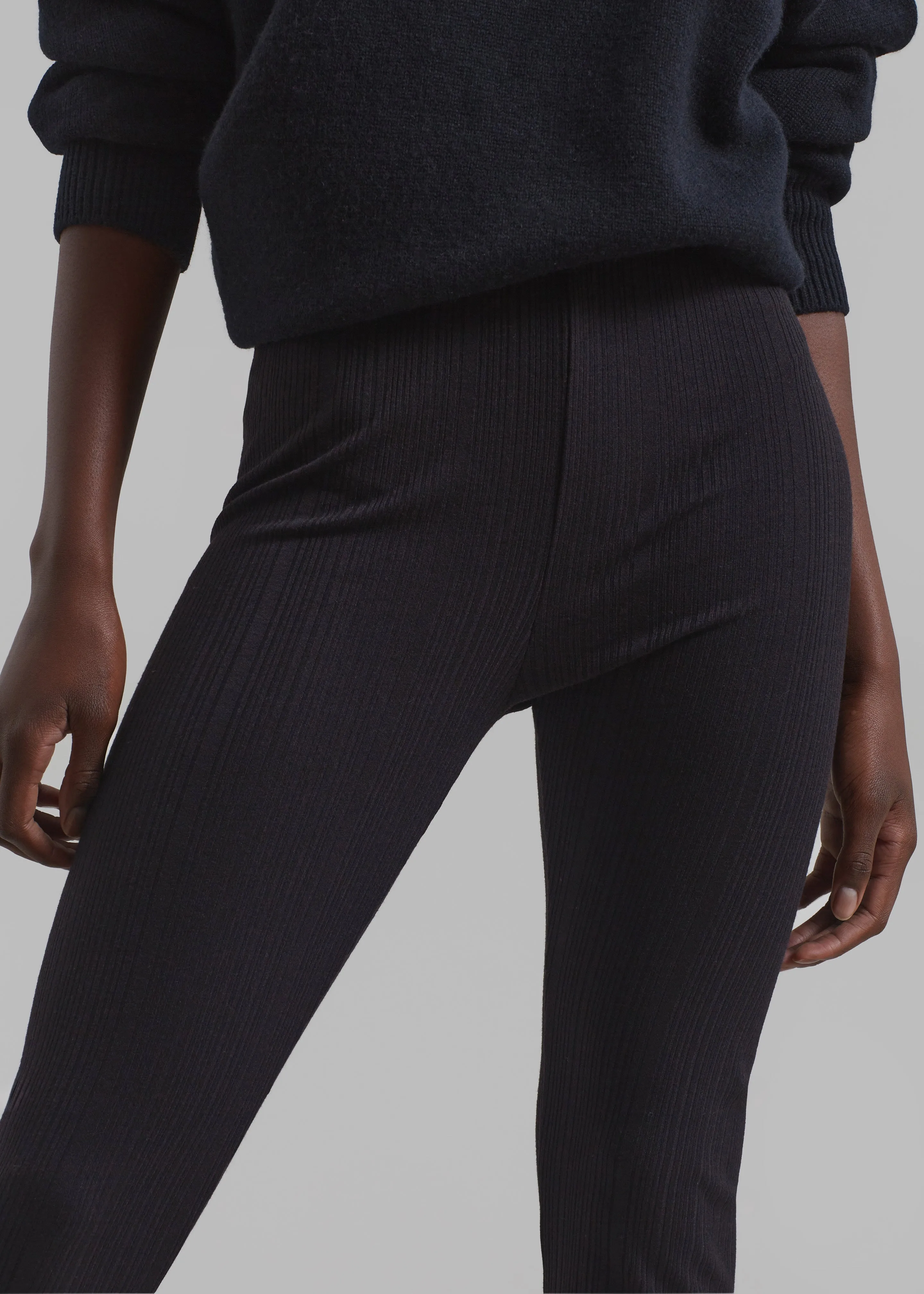Akimi Ribbed Pants - Black sold by Frankie Shop product image thumbnail 5