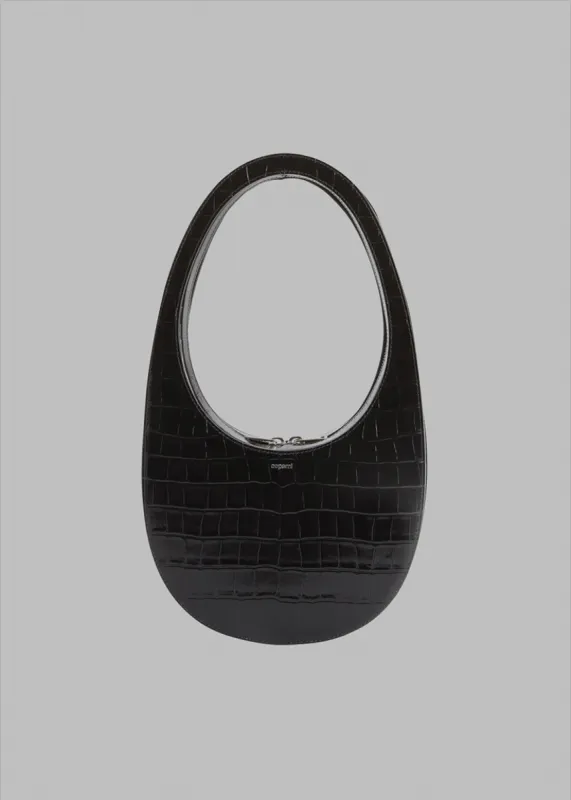 Coperni Croco Crossbody Swipe Bag - Black made by Frankie Shop