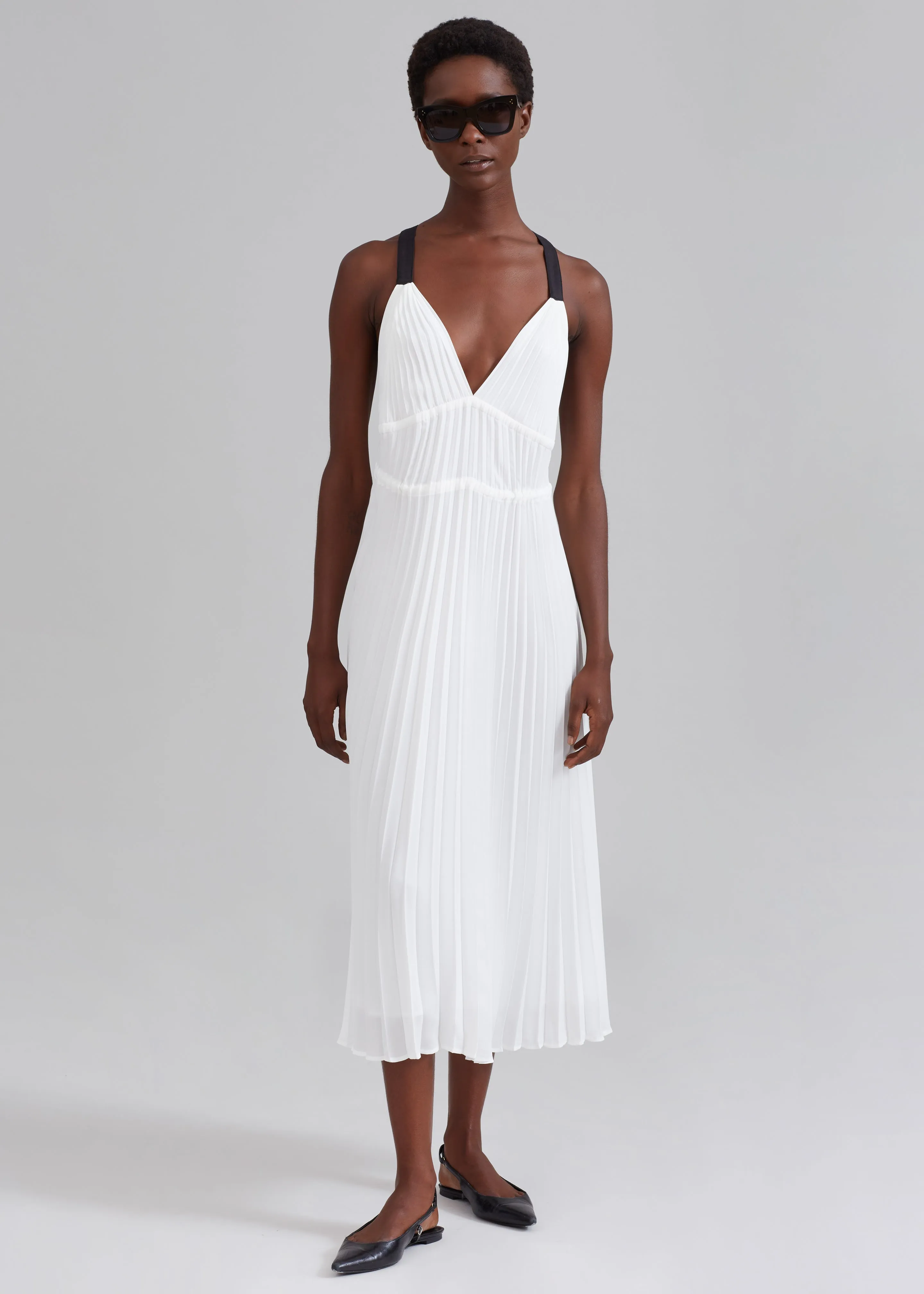Proenza Schouler White Label Broomstick Pleated Tank Dress - Off White sold by Frankie Shop product image thumbnail 4