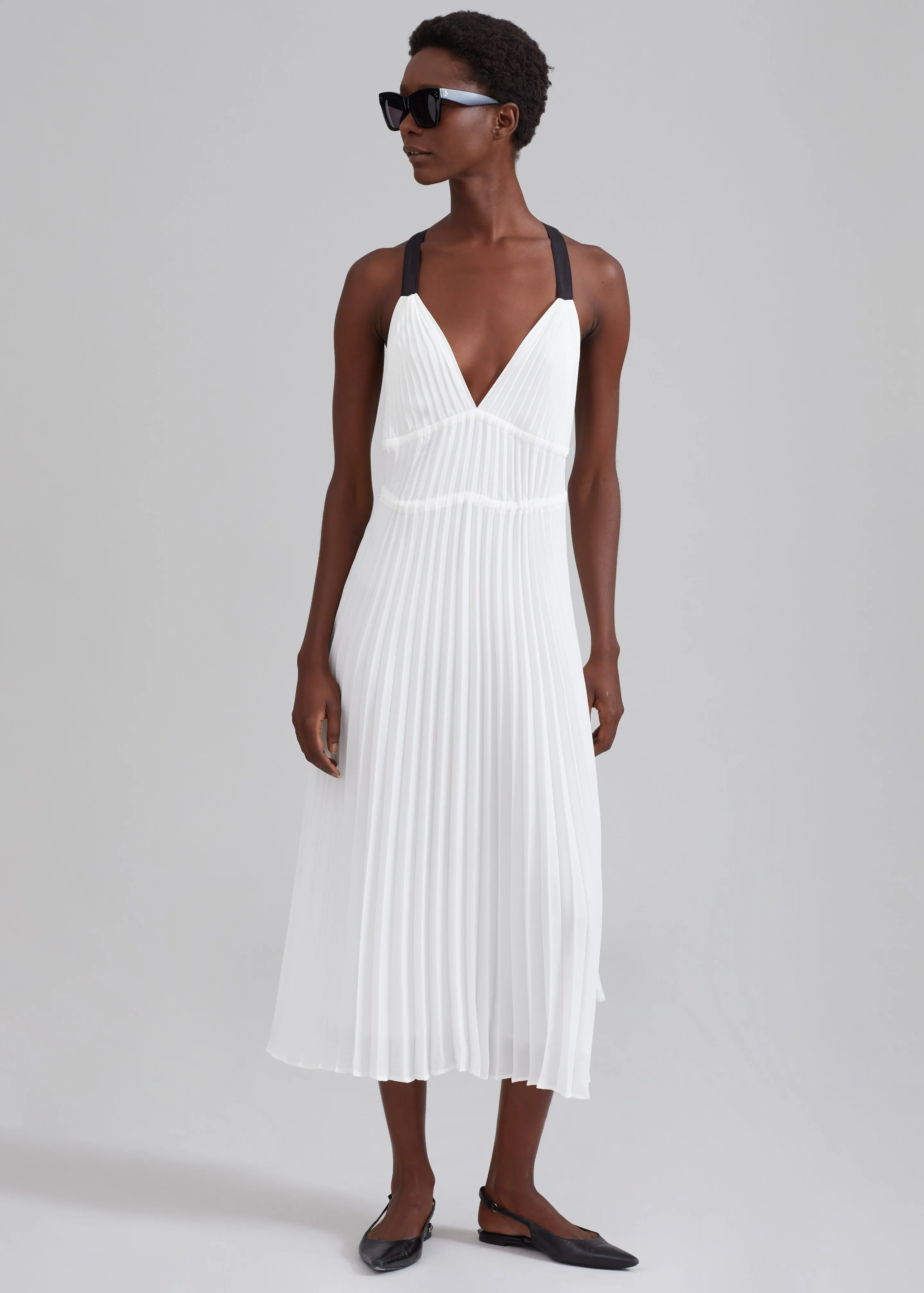 Proenza Schouler White Label Broomstick Pleated Tank Dress - Off White sold by Frankie Shop