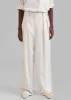Tansy Fluid Pleated Trousers - Beige Pinstripe sold by Frankie Shop