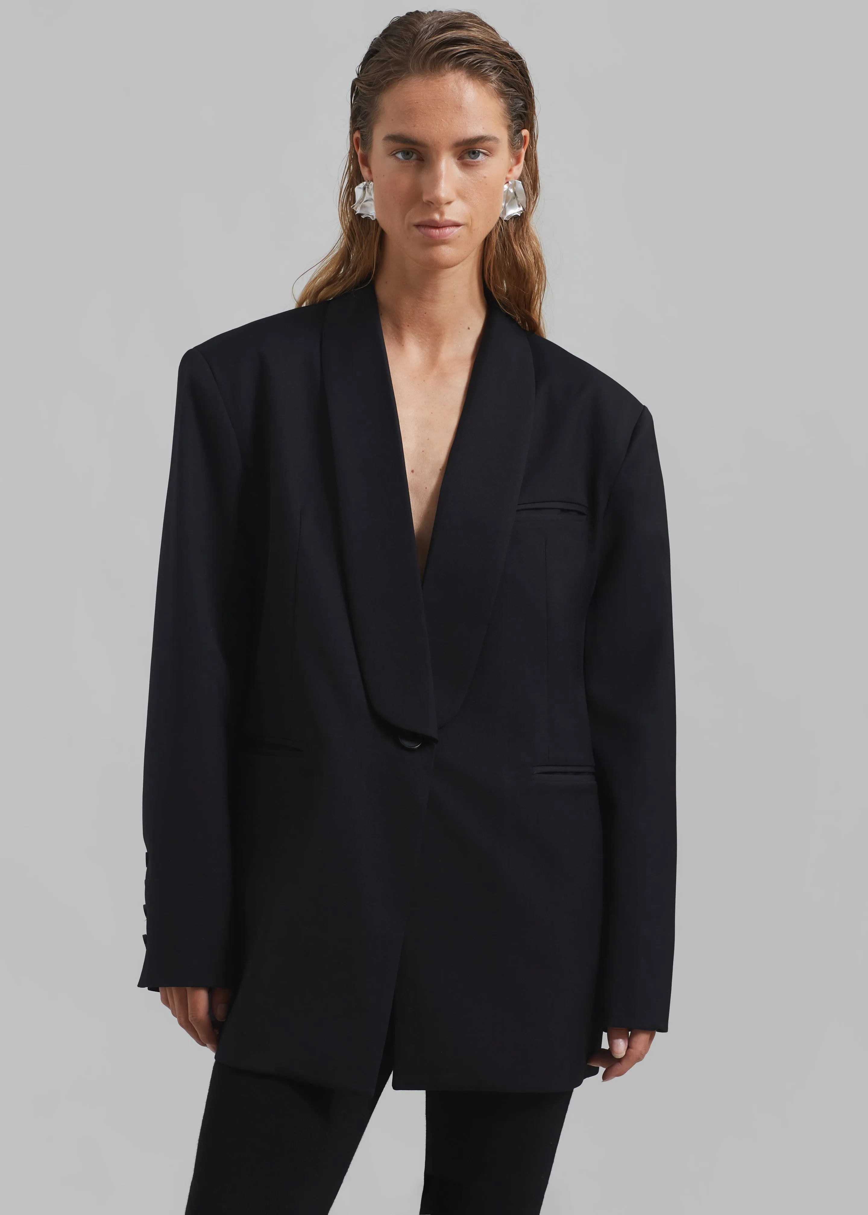 Carey Round Collar Blazer - Black sold by Frankie Shop product image thumbnail 2
