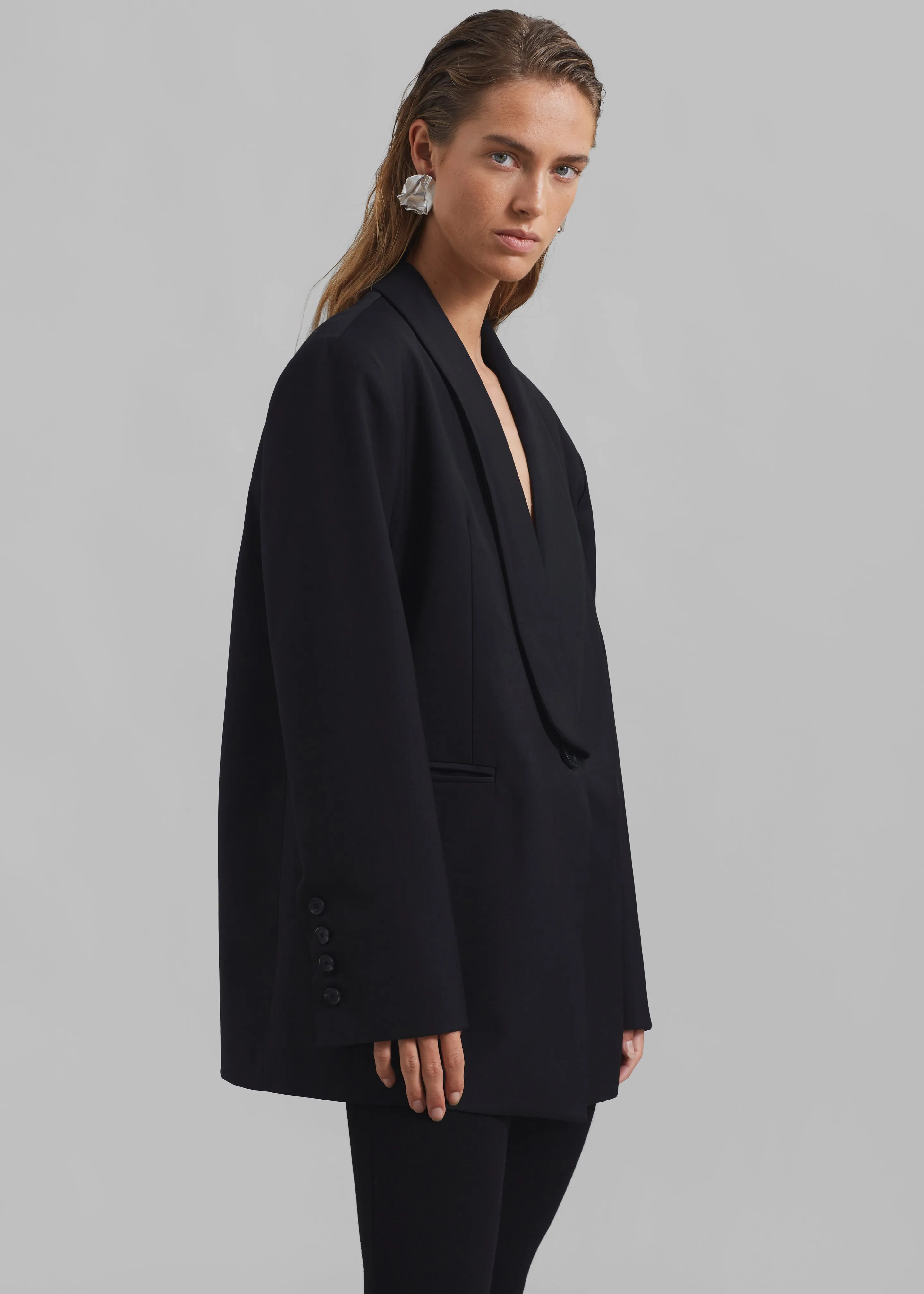 Carey Round Collar Blazer - Black sold by Frankie Shop product image thumbnail 5