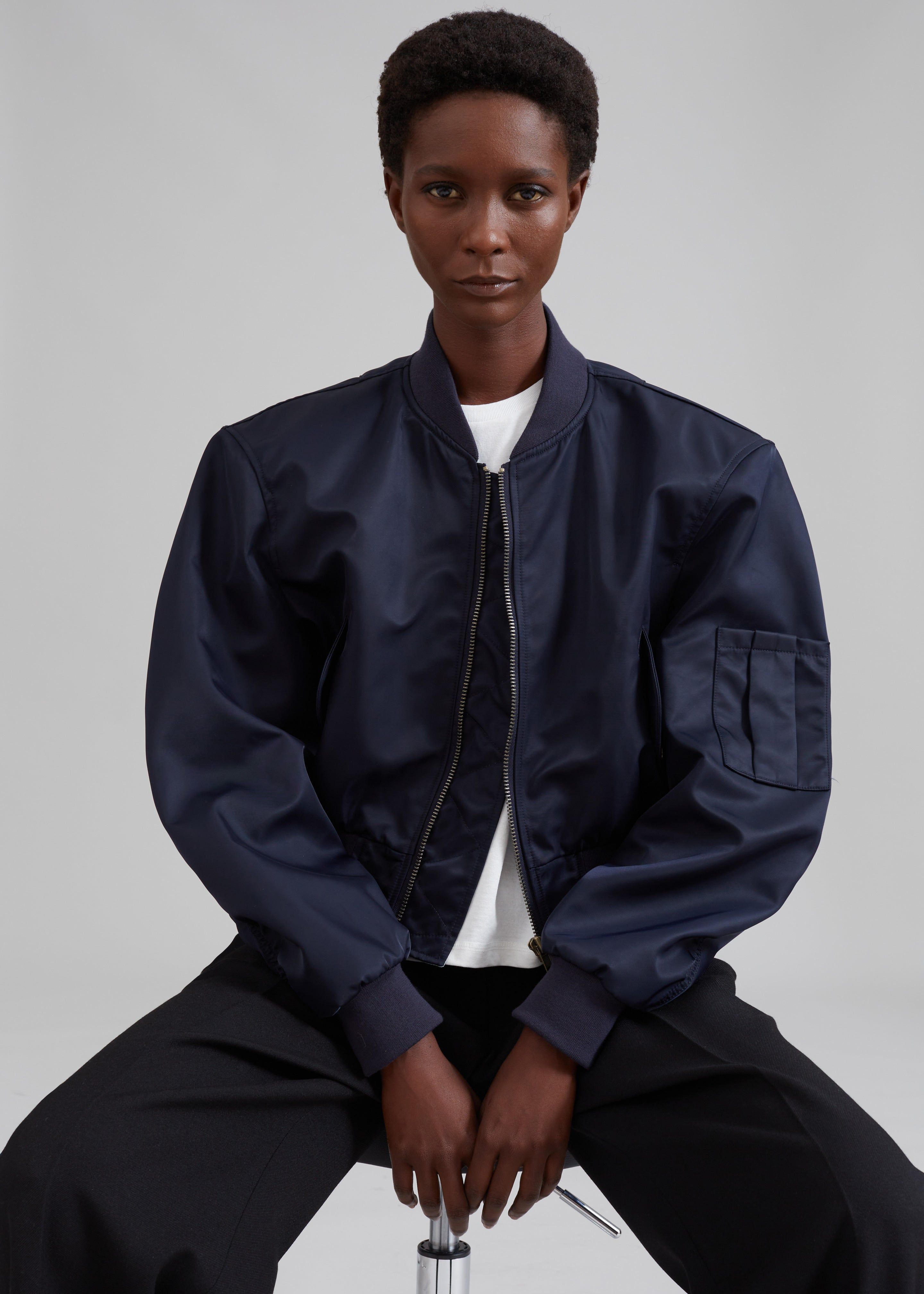 Cardiff Padded Bomber - Navy sold by Frankie Shop