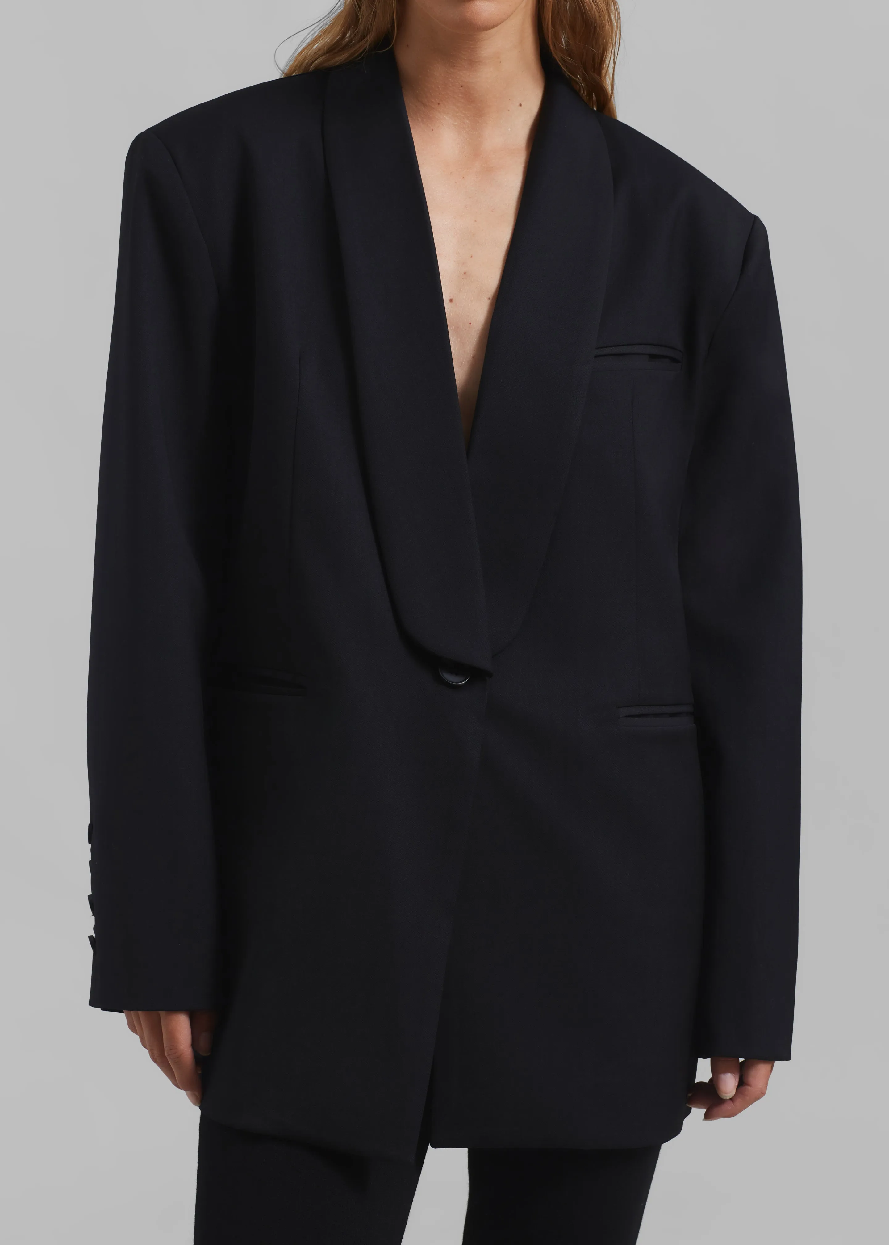Carey Round Collar Blazer - Black sold by Frankie Shop product image thumbnail 3