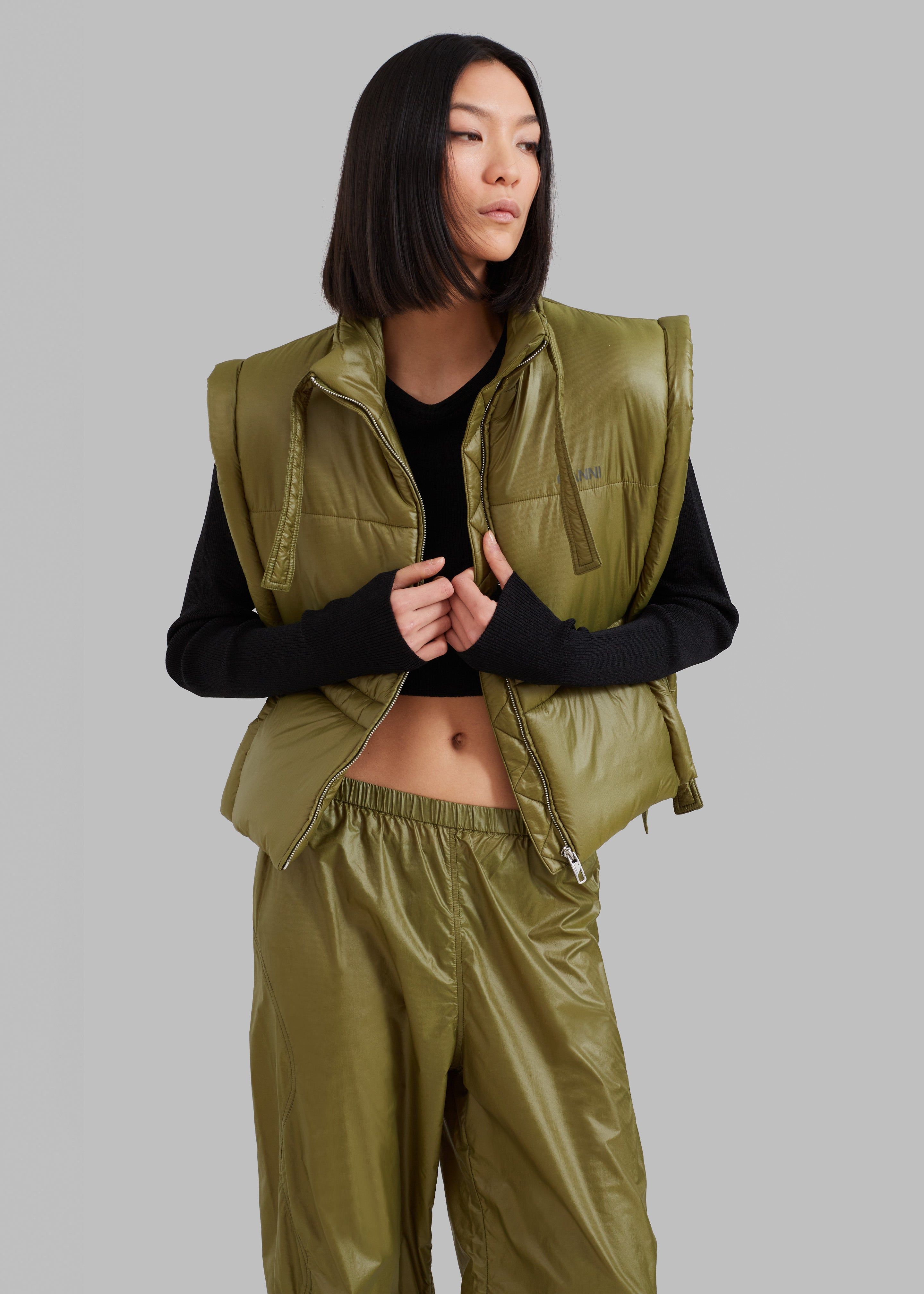 GANNI Shiny Quilt Vest - Spaghnum sold by Frankie Shop product image thumbnail 7
