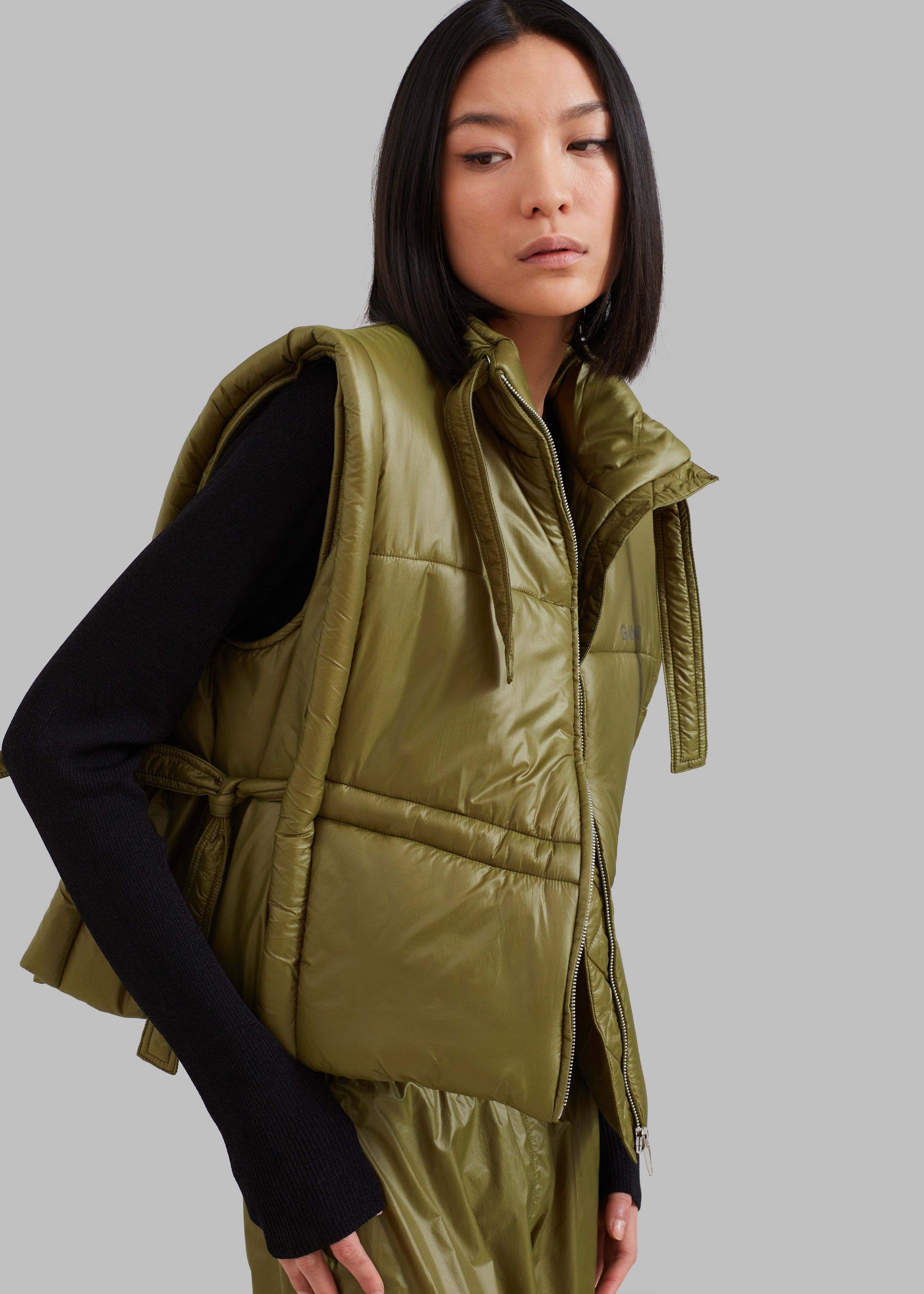 GANNI Shiny Quilt Vest - Spaghnum sold by Frankie Shop product image thumbnail 3