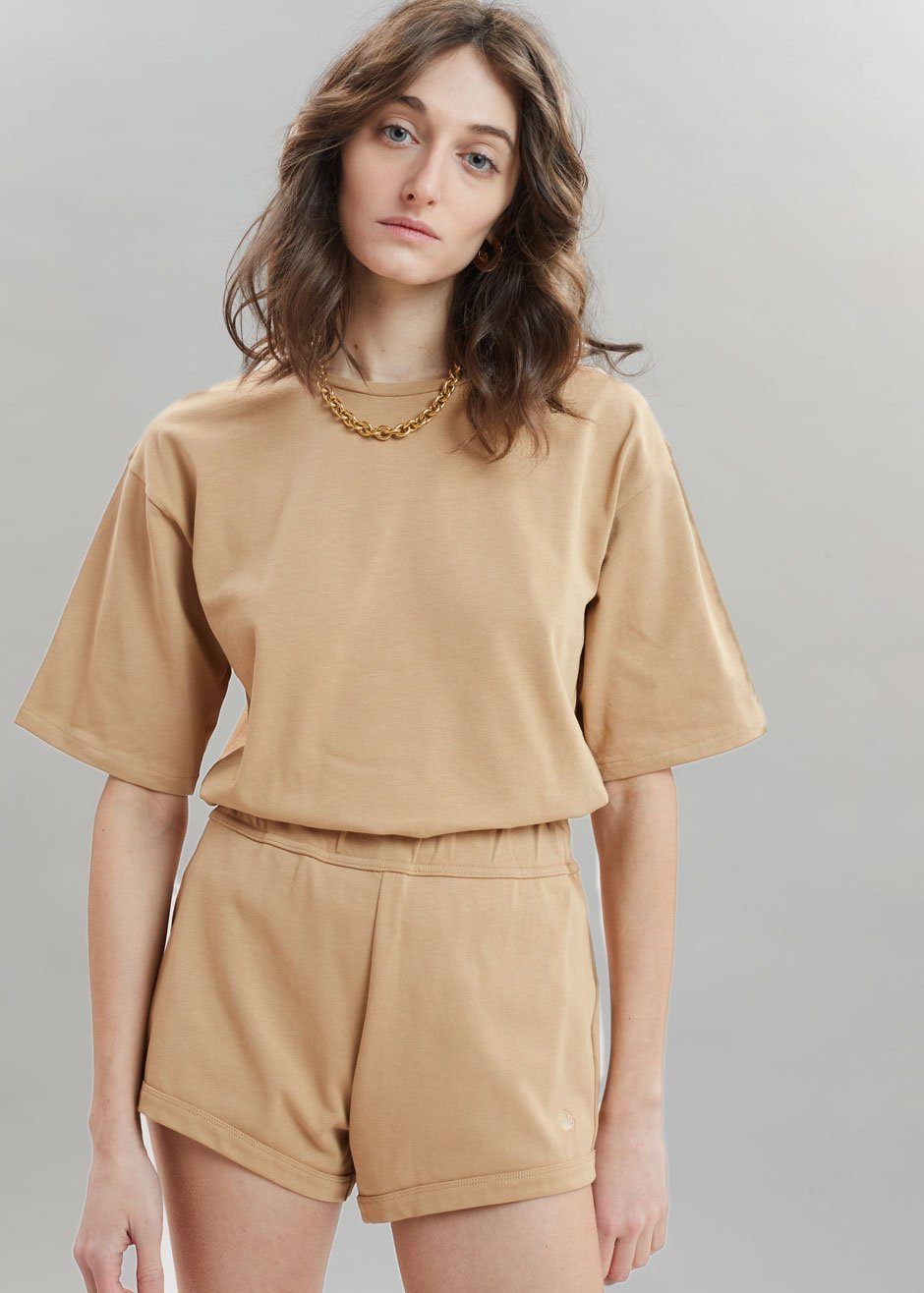 Loulou Studio Bamboo Cotton Shorts - Beige sold by Frankie Shop product image thumbnail 5