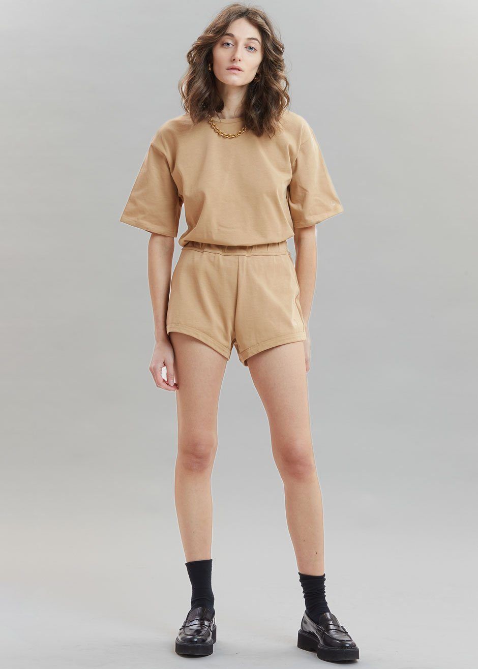Loulou Studio Bamboo Cotton Shorts - Beige sold by Frankie Shop product image thumbnail 4