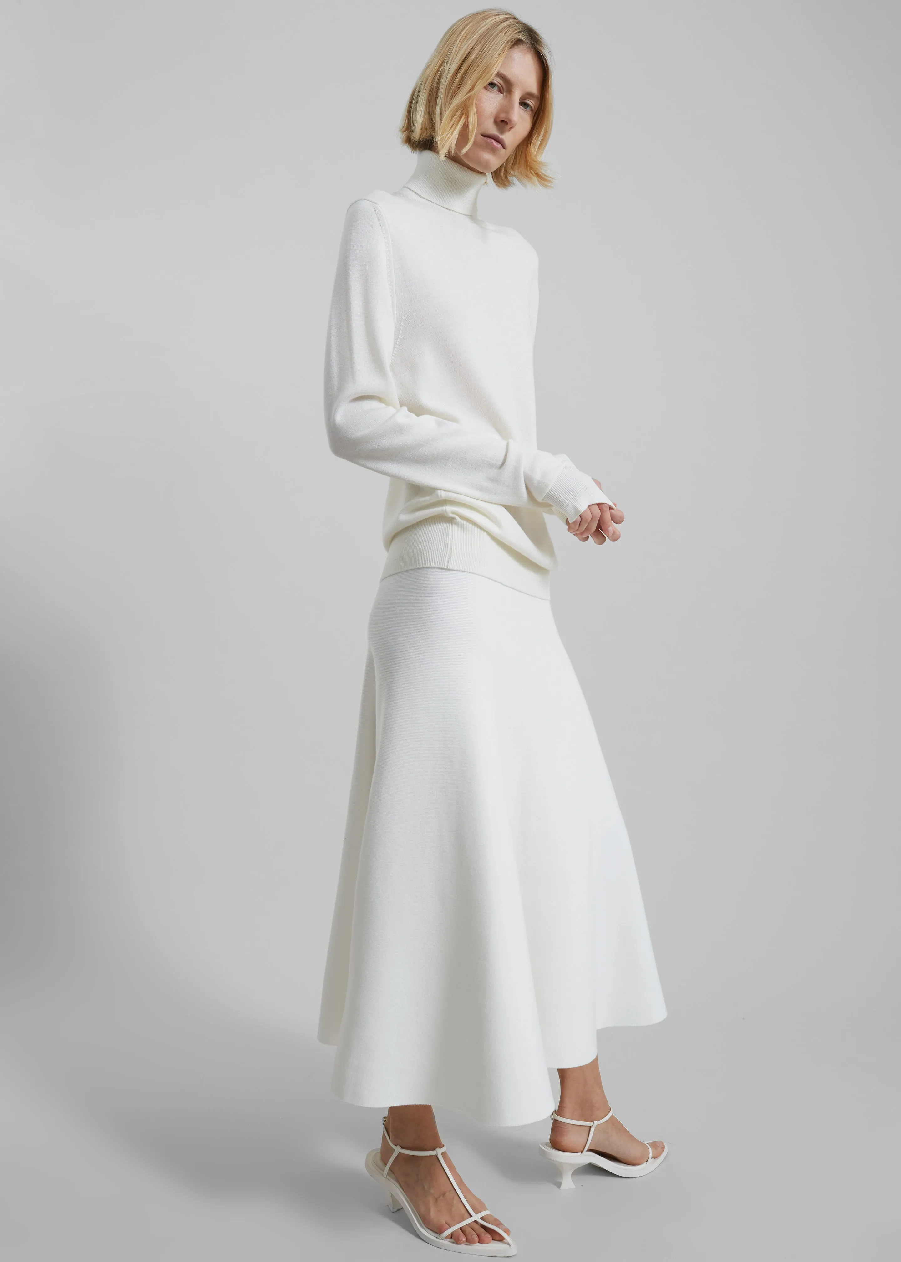 Gabrielle Knit Midi Skirt - Off White sold by Frankie Shop