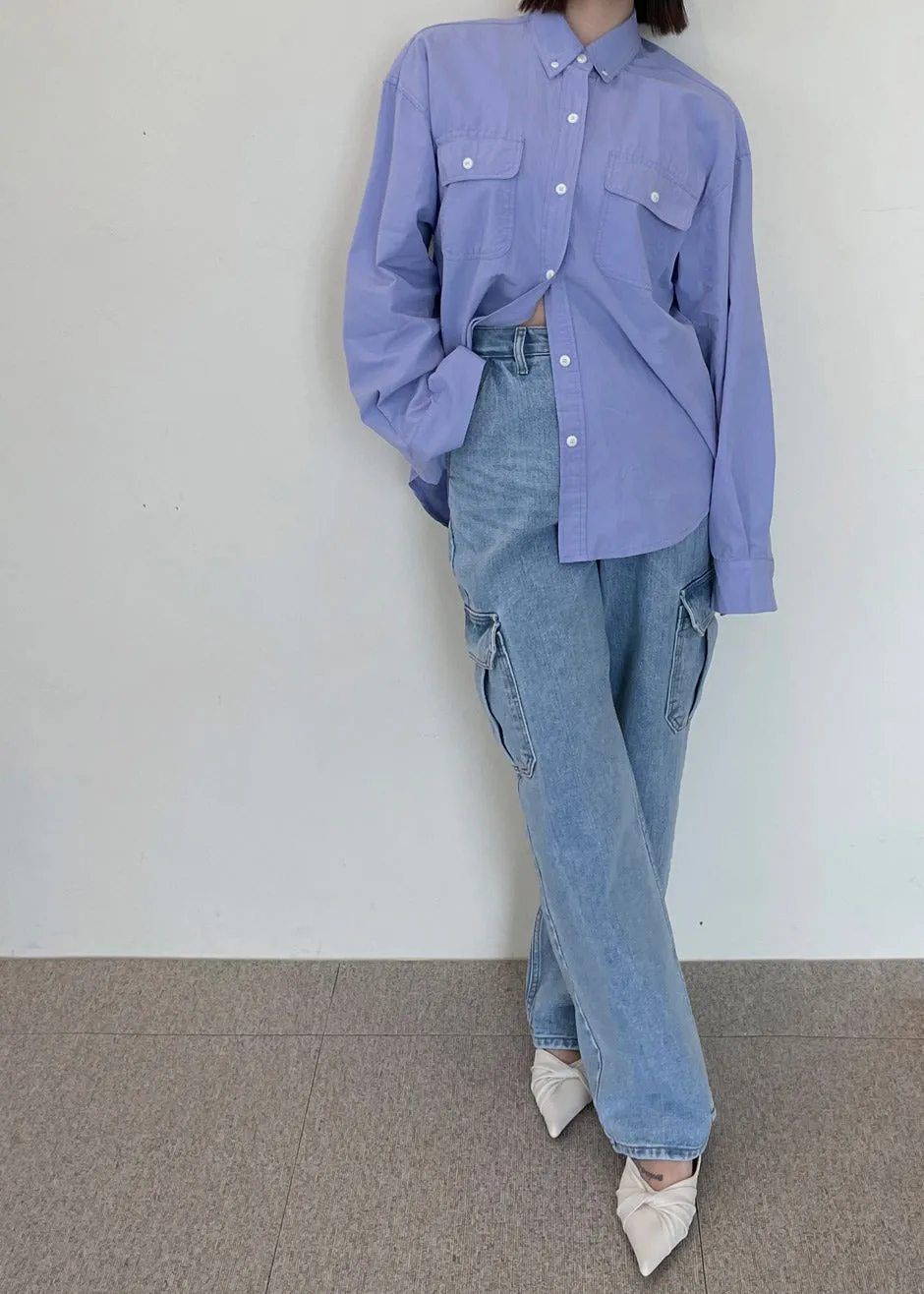 Kai Cargo Denim Pants - Worn Wash sold by Frankie Shop product image thumbnail 5