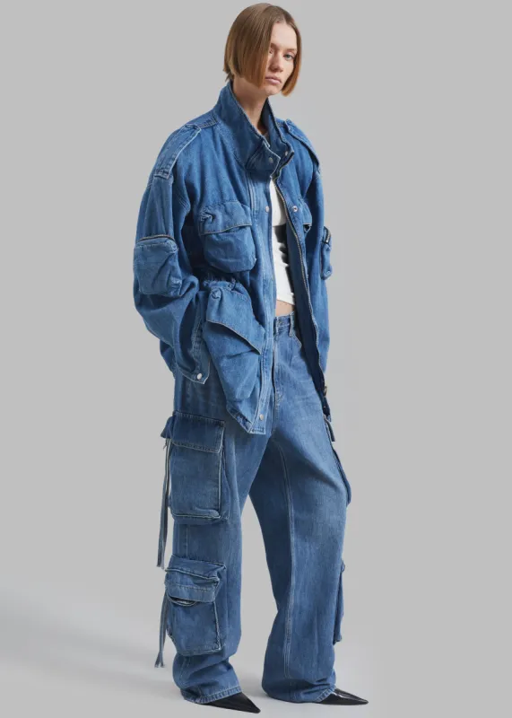 Parker Denim Cargo Pants - Medium Wash sold by Frankie Shop