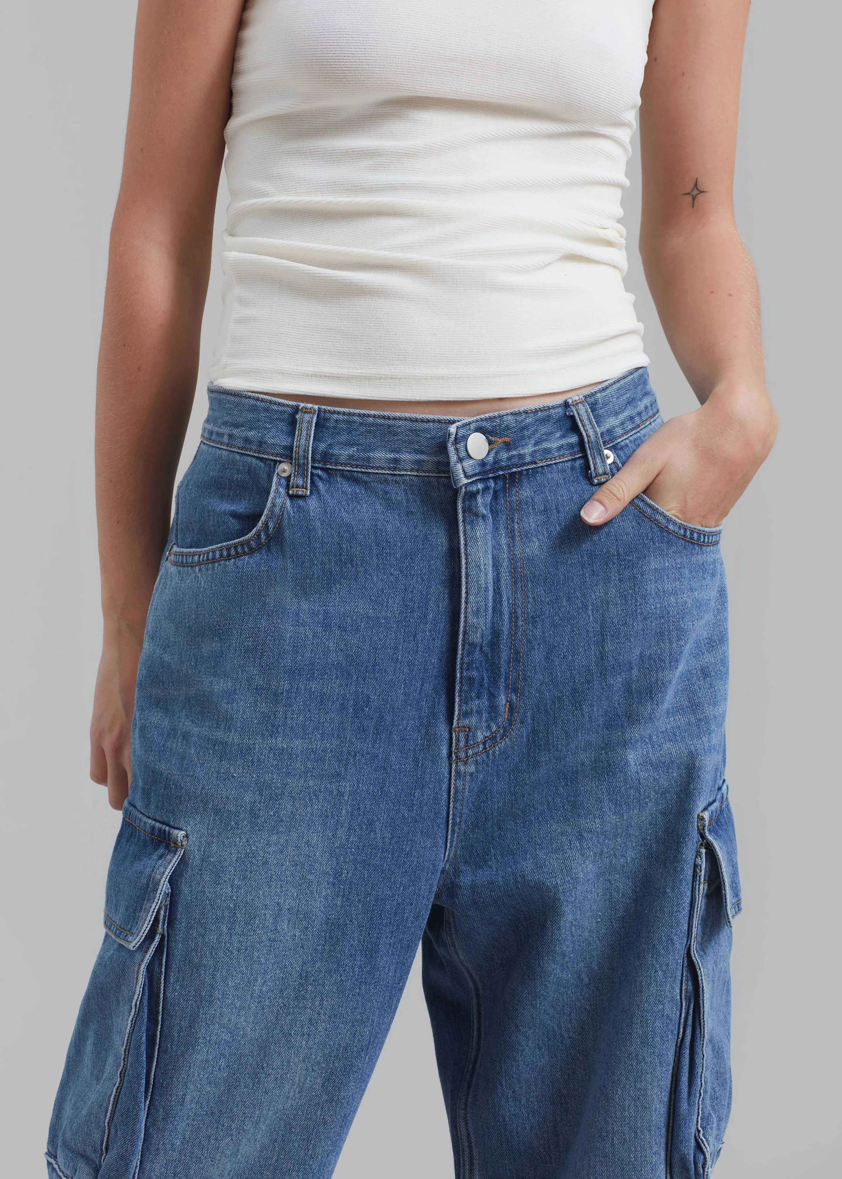Parker Denim Cargo Pants - Medium Wash sold by Frankie Shop product image thumbnail 4