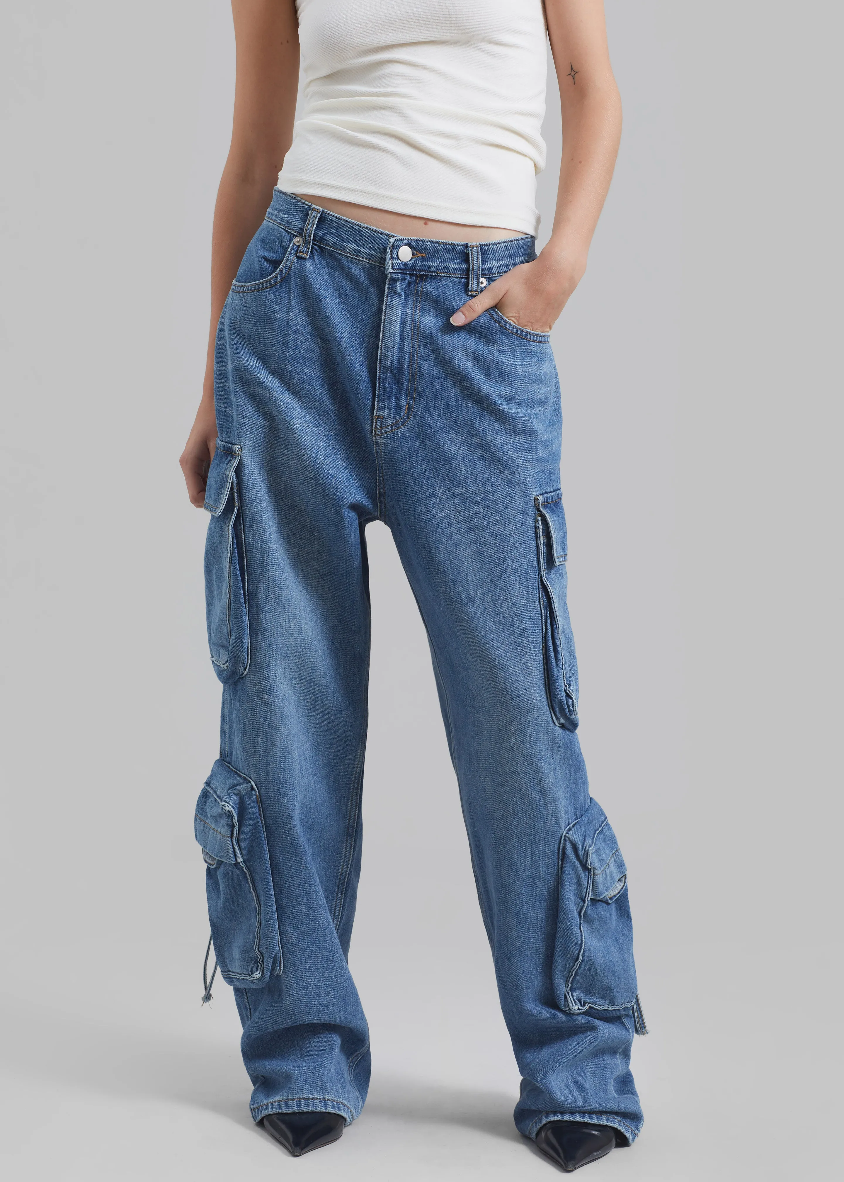 Parker Denim Cargo Pants - Medium Wash sold by Frankie Shop product image thumbnail 3