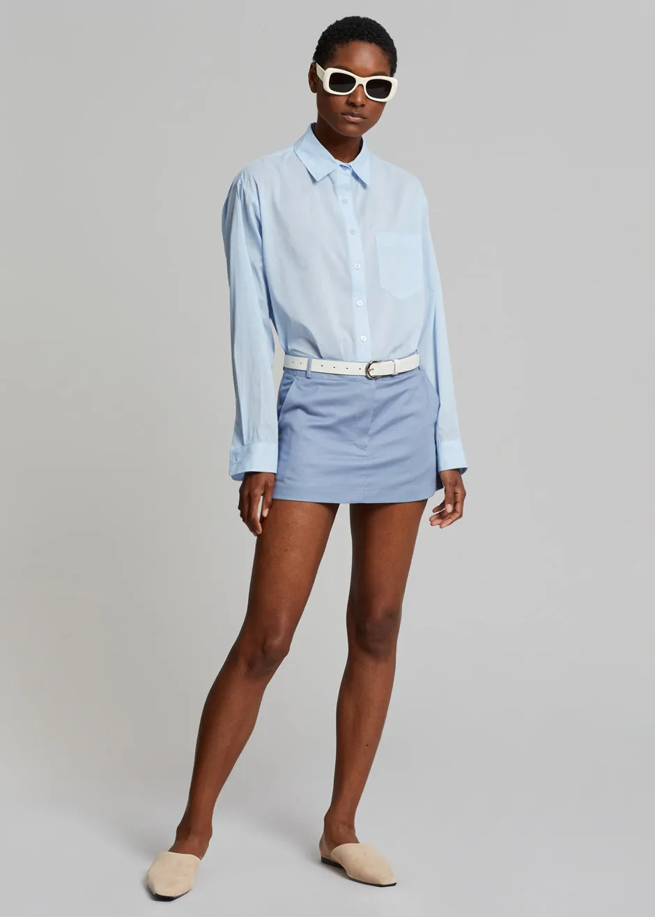 Isle Linen Mini Skirt - Light Blue sold by Frankie Shop