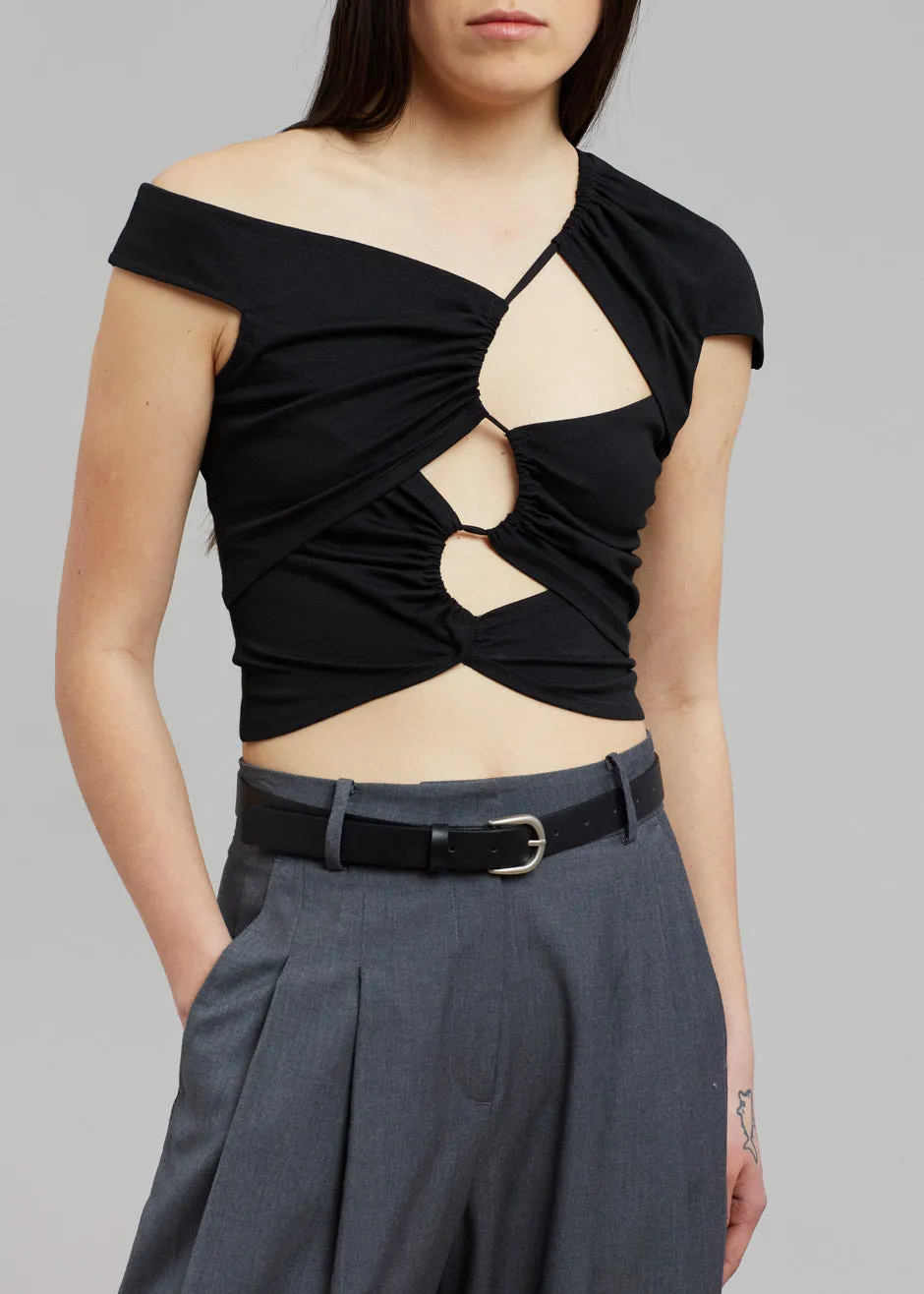 Sid Neigum Asymmetrical Cutout Tension Blouse - Black sold by Frankie Shop product image thumbnail 4