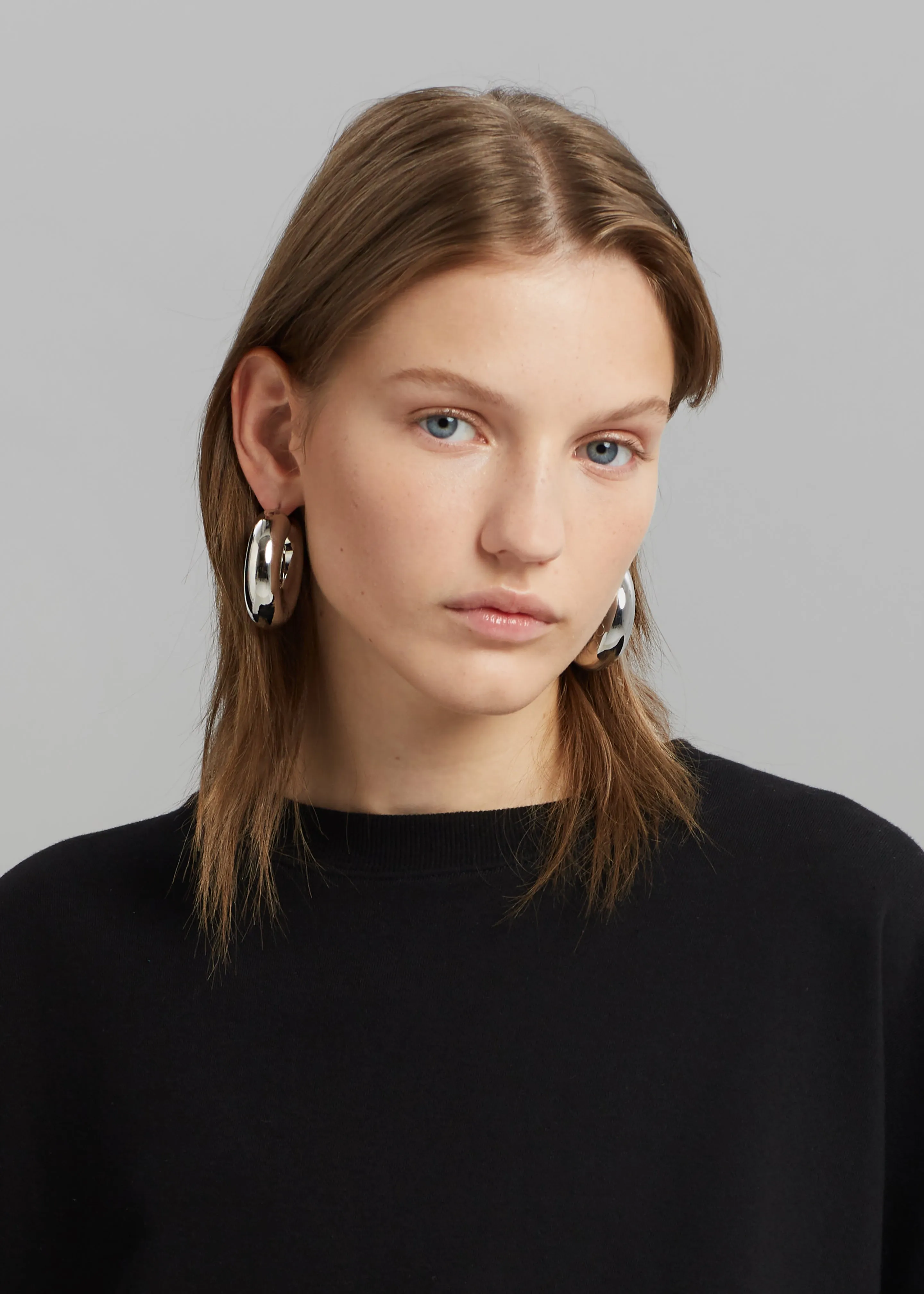 JW Anderson Bumper-Tube Earrings - Silver Tone sold by Frankie Shop