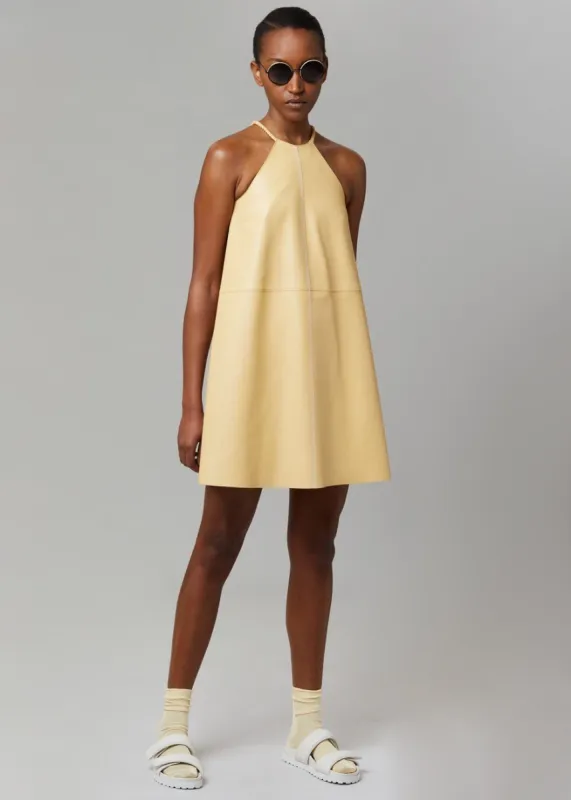 Aeron Garland Leather Dress - Egg sold by Frankie Shop