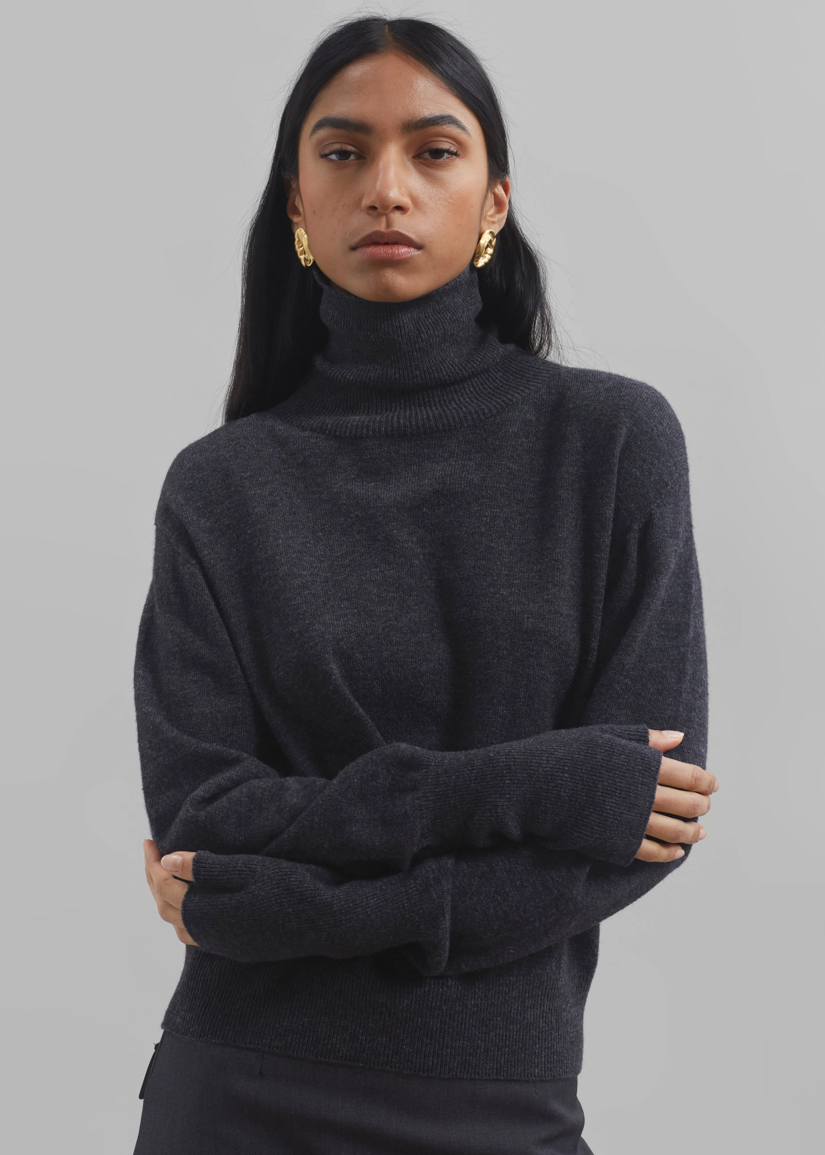 Delia Wool Turtleneck - Charcoal sold by Frankie Shop