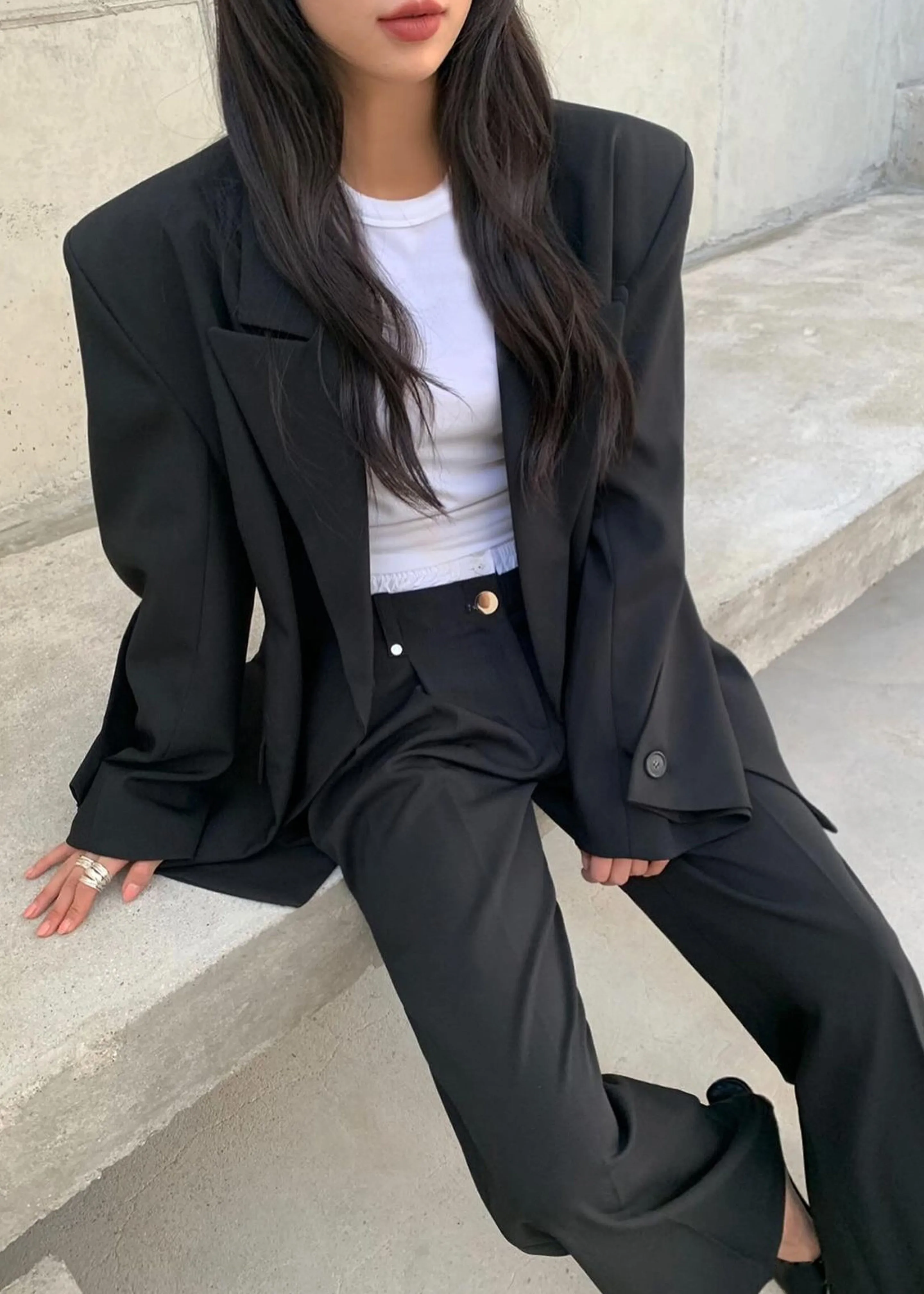 Pia Boxy Blazer - Black sold by Frankie Shop