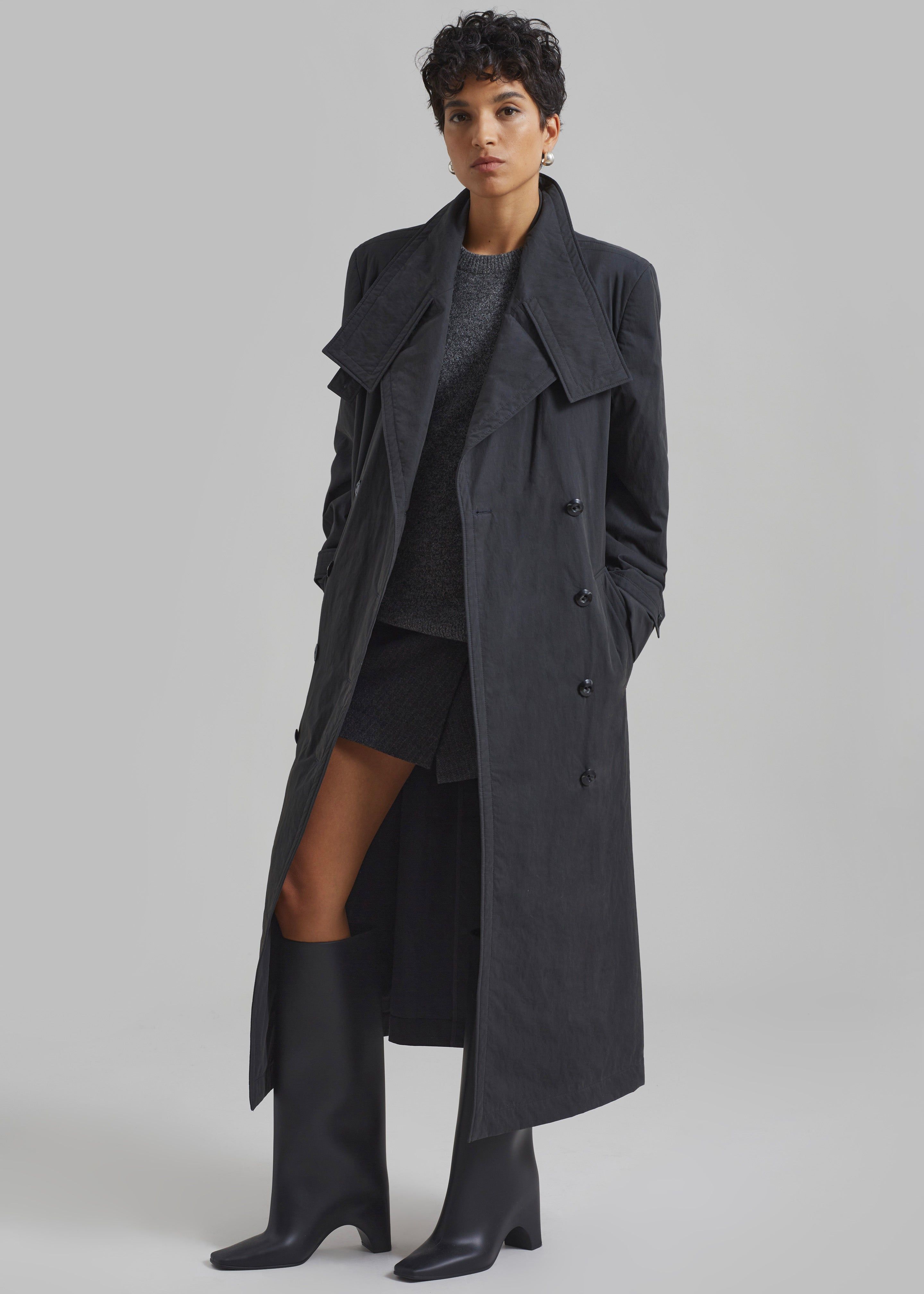 Low Classic Padded Sleek Long Coat - Charcoal sold by Frankie Shop product image thumbnail 2