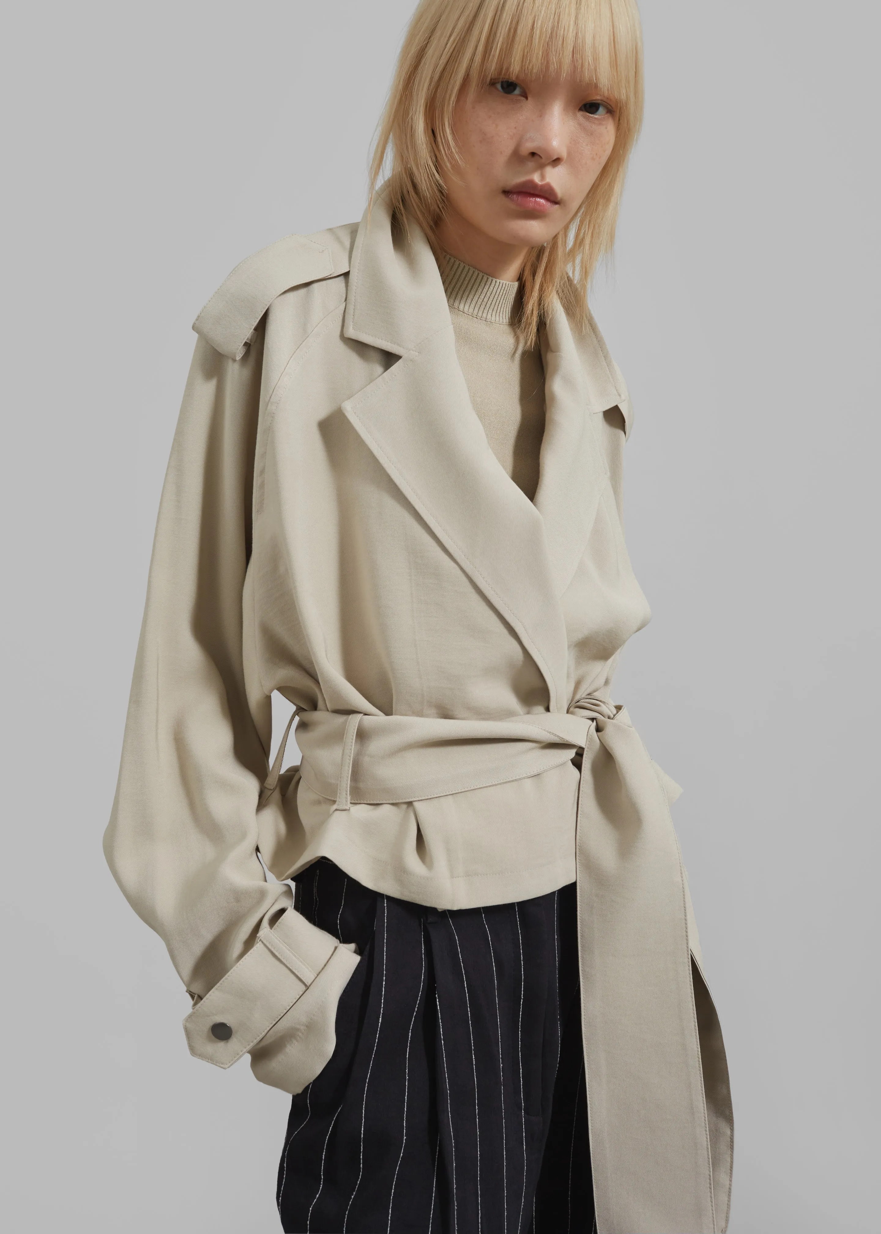 Faven Cropped Trench - Beige sold by Frankie Shop product image thumbnail 3