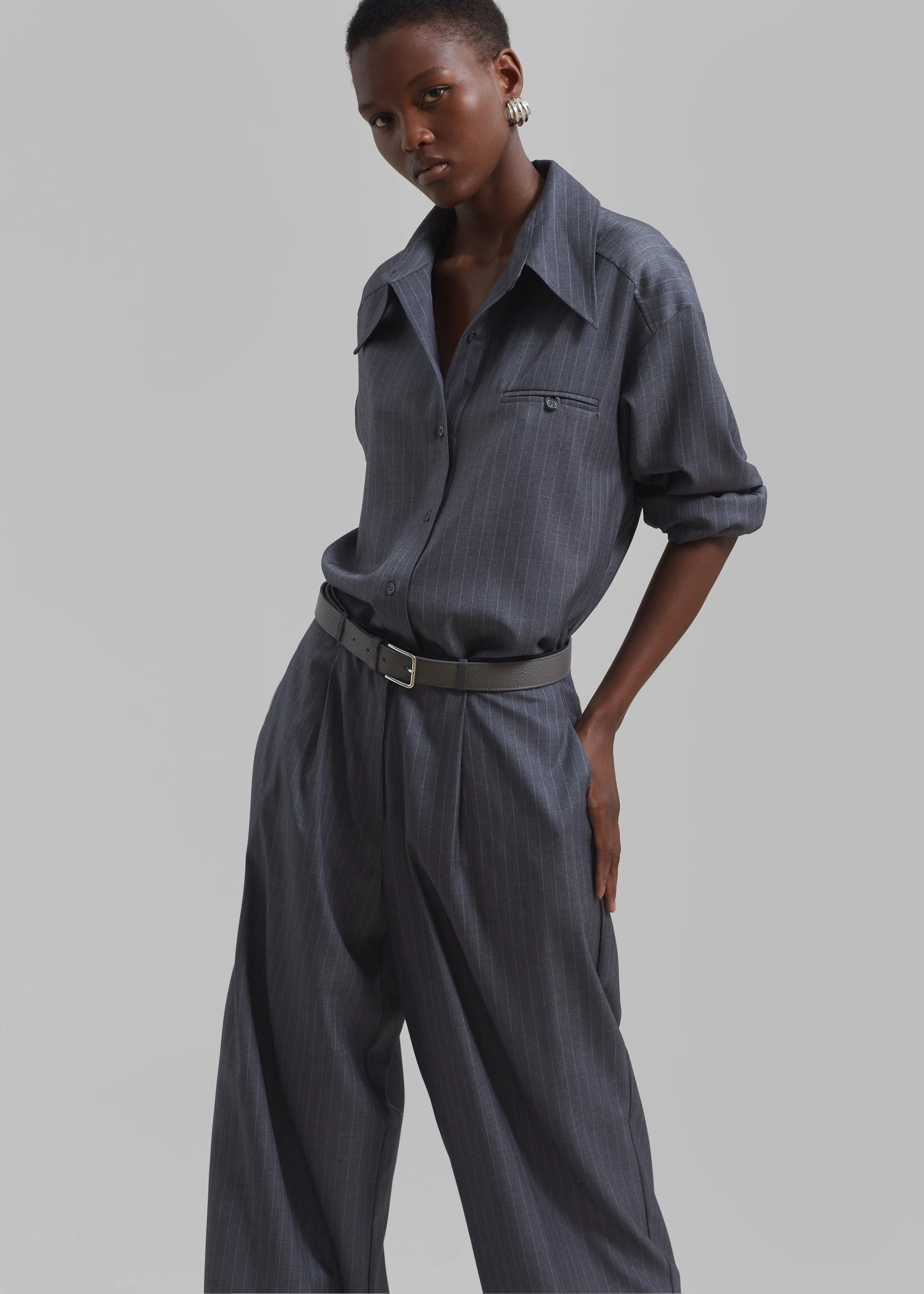 Kerry Trousers - Grey Pinstripe sold by Frankie Shop product image thumbnail 4