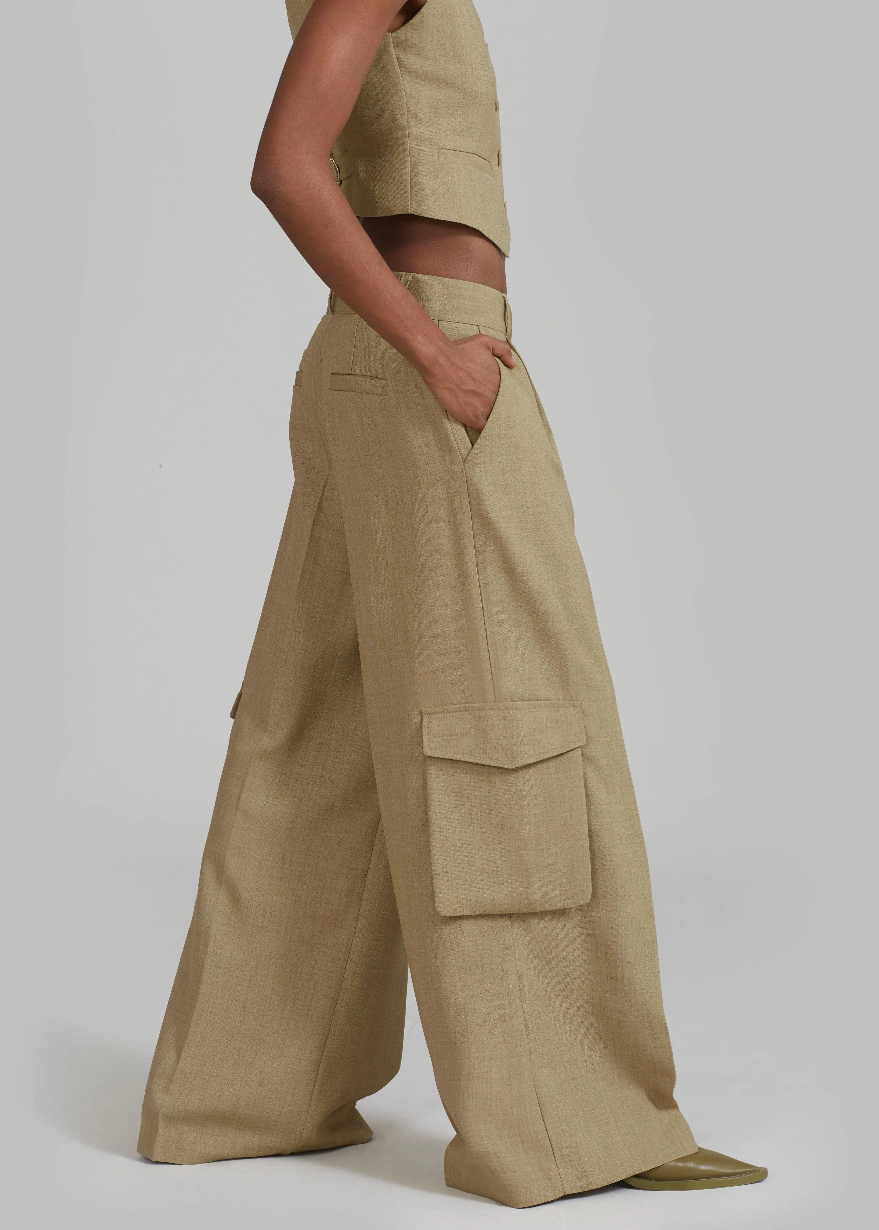 Gladys Cargo Pants - Khaki sold by Frankie Shop product image thumbnail 3