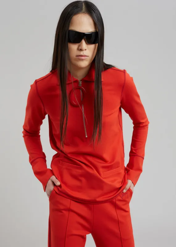 JW Anderson Ring Puller Half Zip Track Top - Red made by Frankie Shop